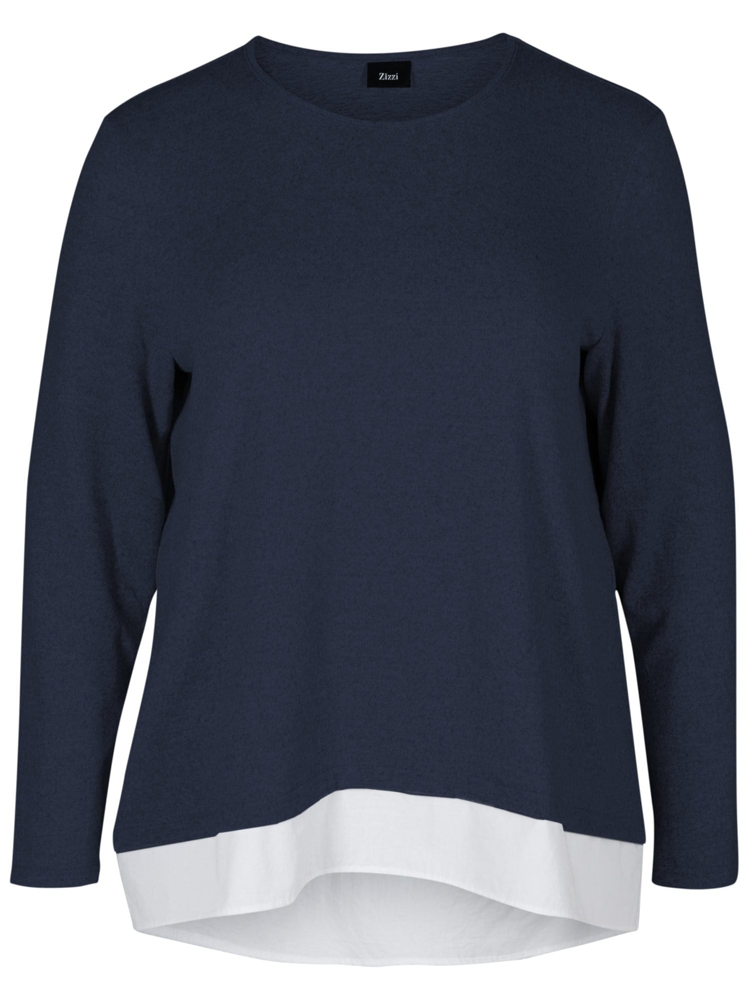 Zizzi Bluza 'Lucca'  marine / bela