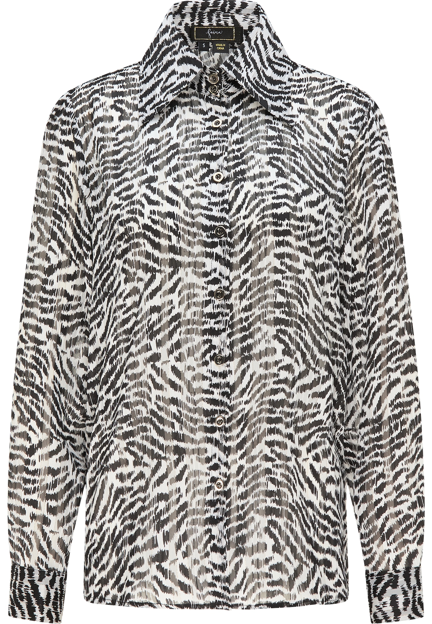 faina Bluza  črna / bela