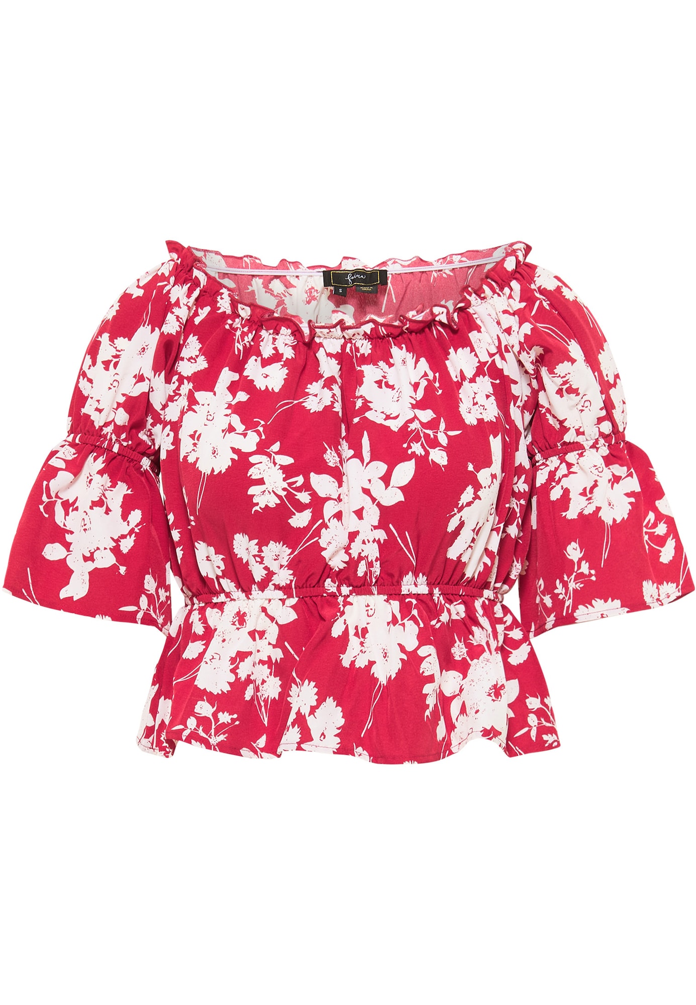 faina Bluza  rdeča / bela