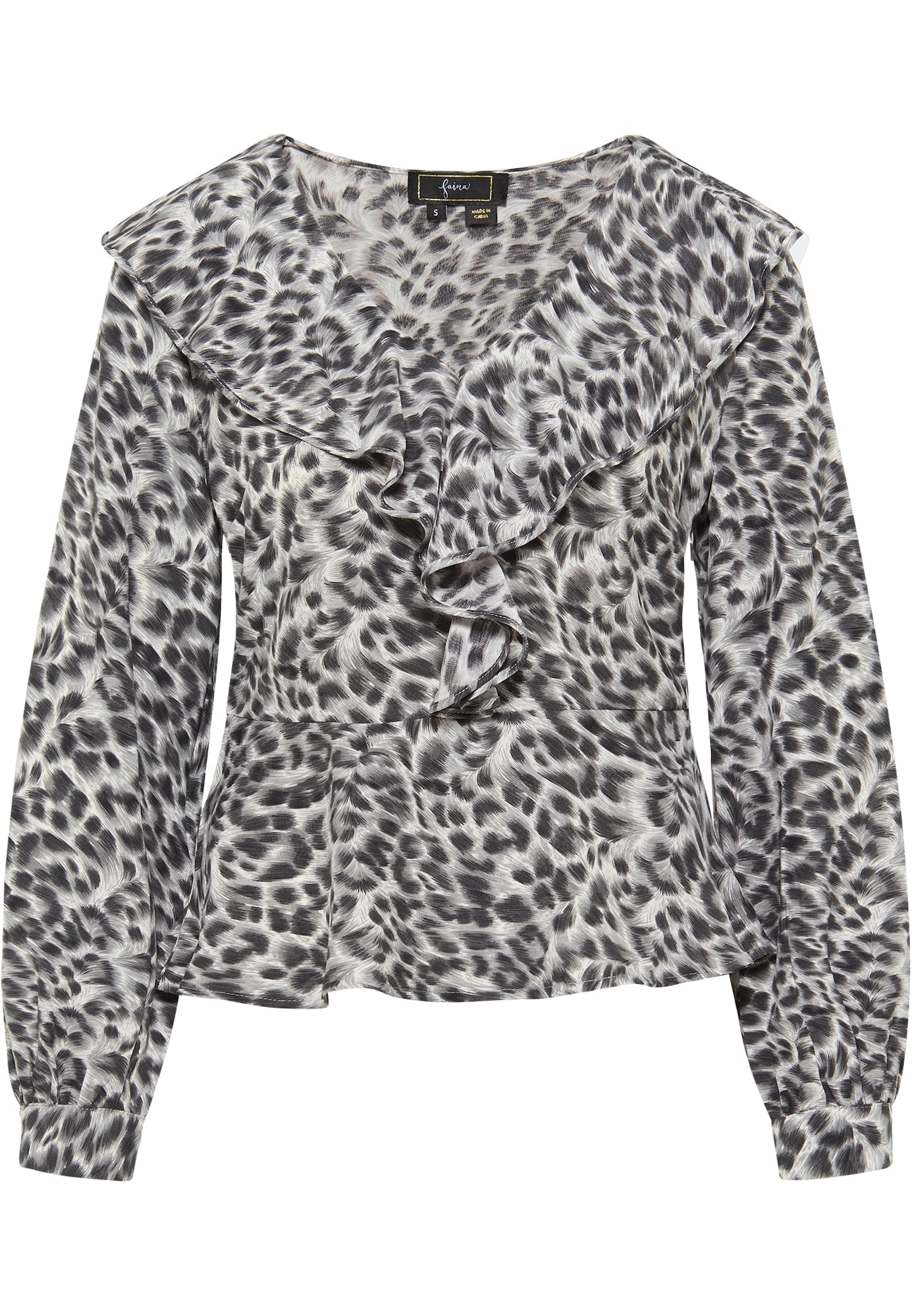 faina Bluza  siva / bela