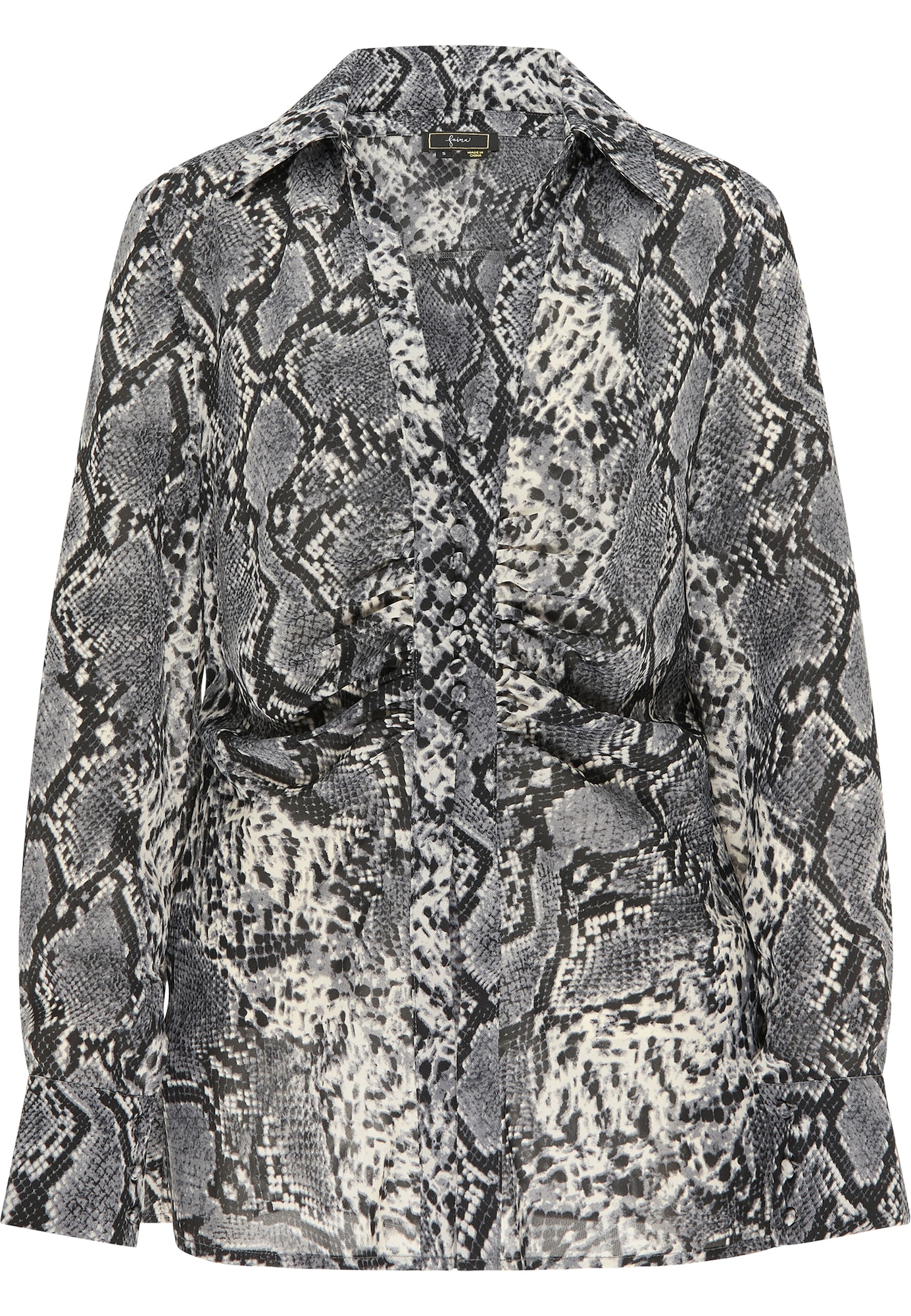 faina Bluza  siva / temno siva / bela