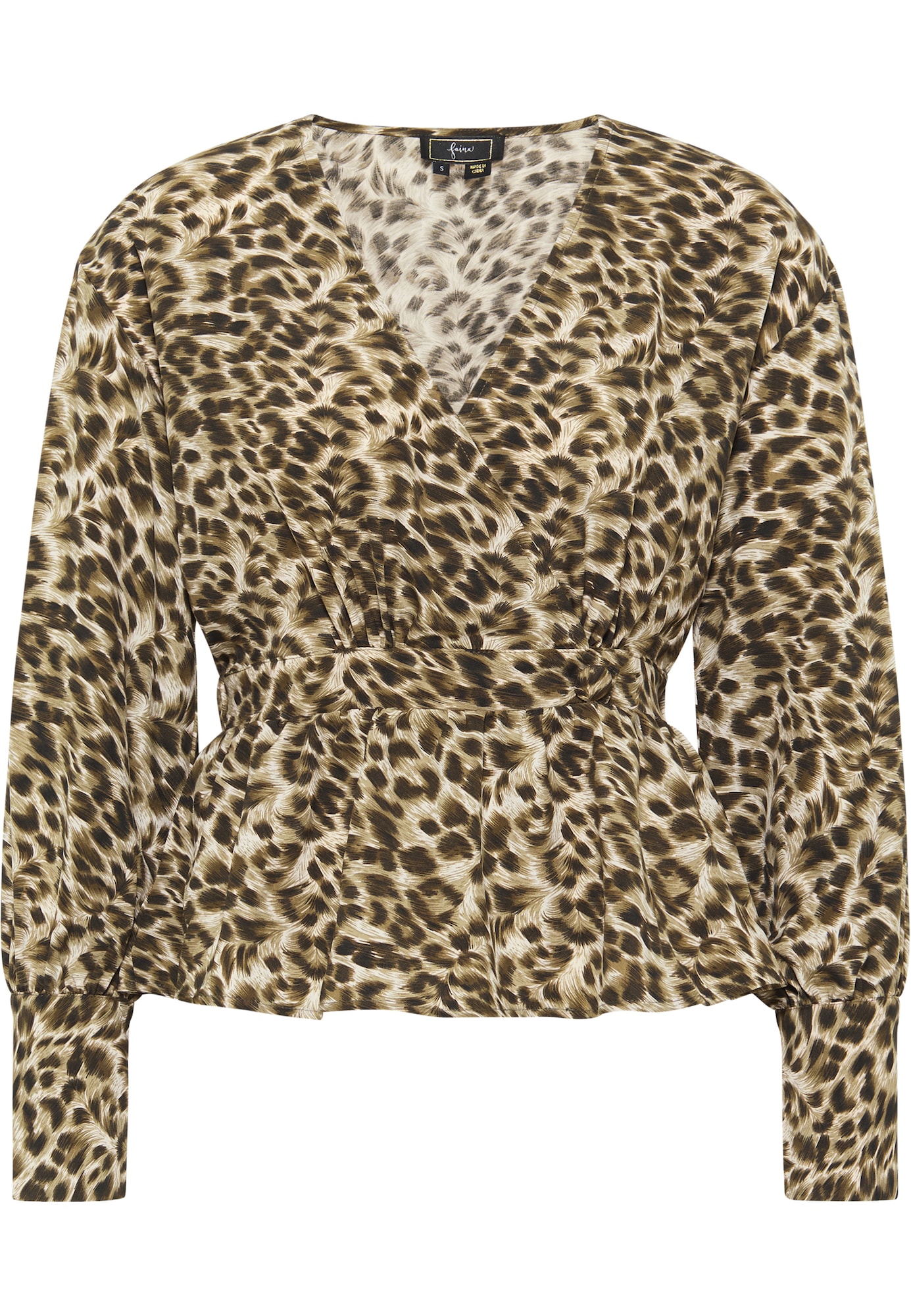 faina Bluza  temno zelena / bela