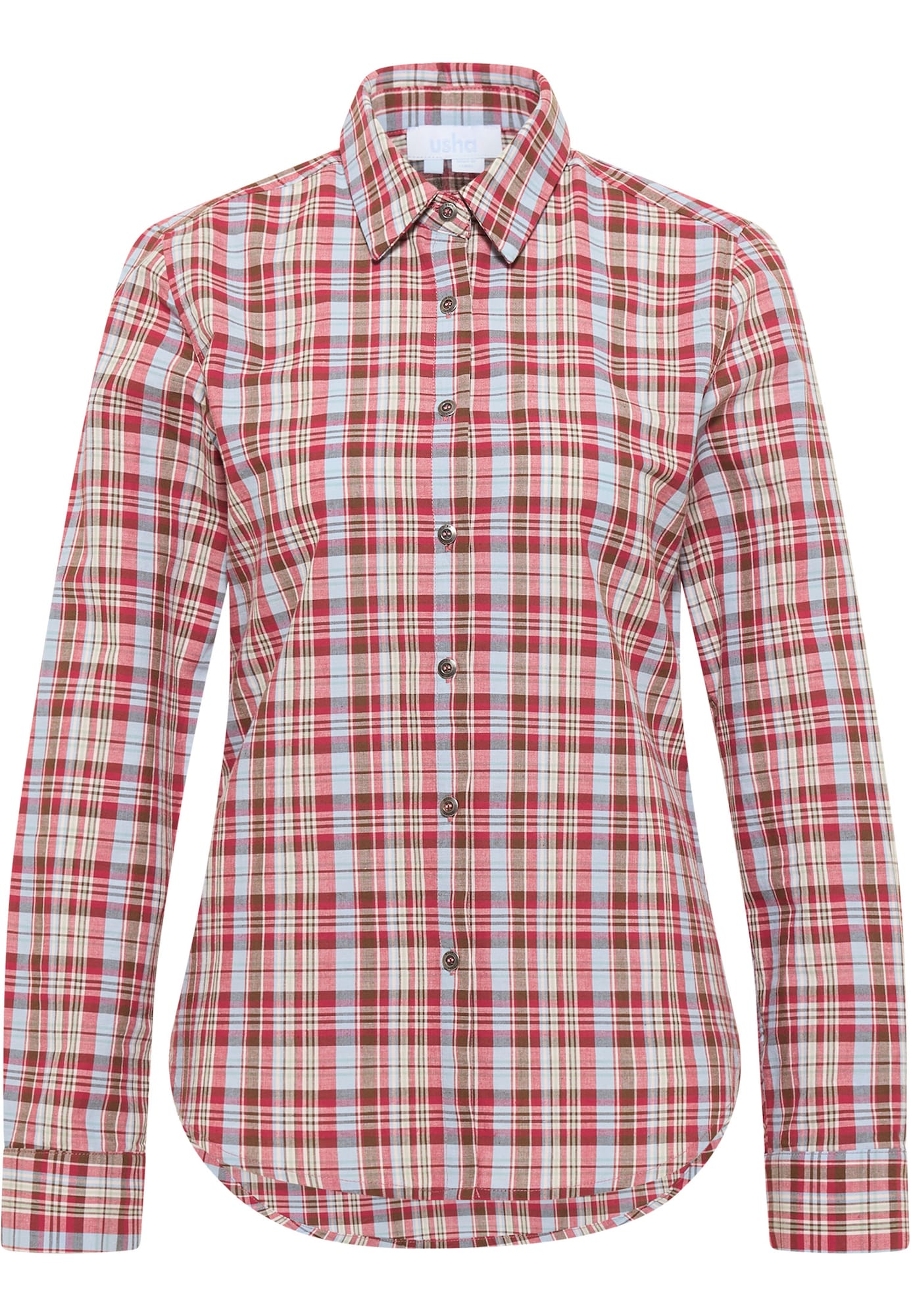 usha BLUE LABEL Bluza  svetlo modra / rjava / melona / bela