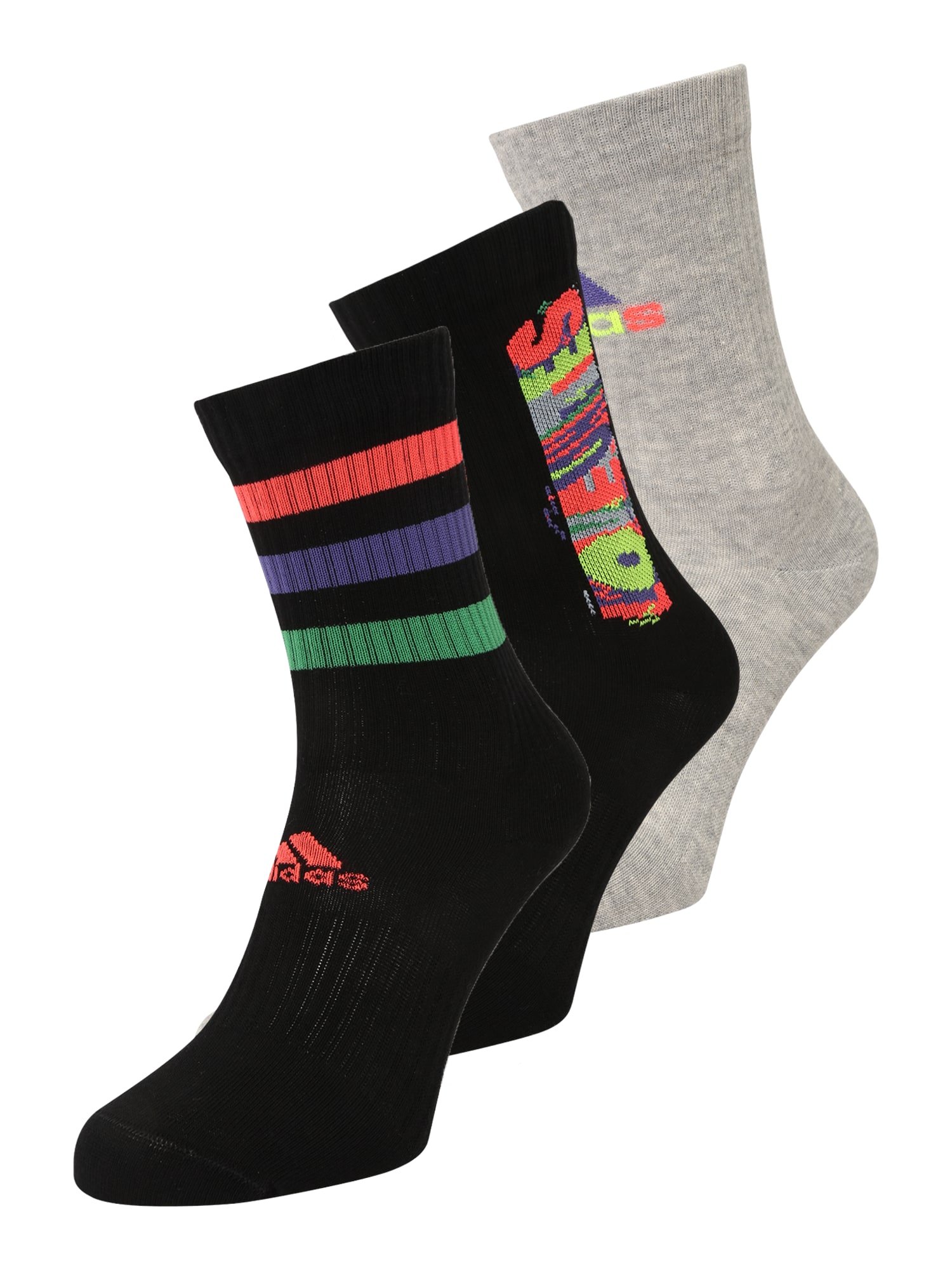 ADIDAS PERFORMANCE Športne nogavice  pegasto siva / svetlo zelena / svetlo rdeča / črna