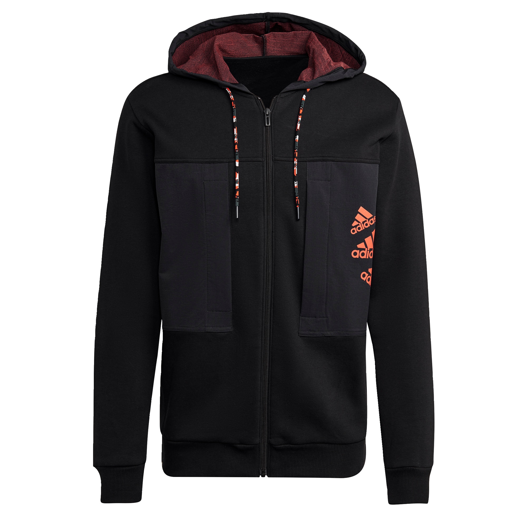 ADIDAS SPORTSWEAR Športna jopa na zadrgo 'BrandLove'  rjava / oranžna / črna