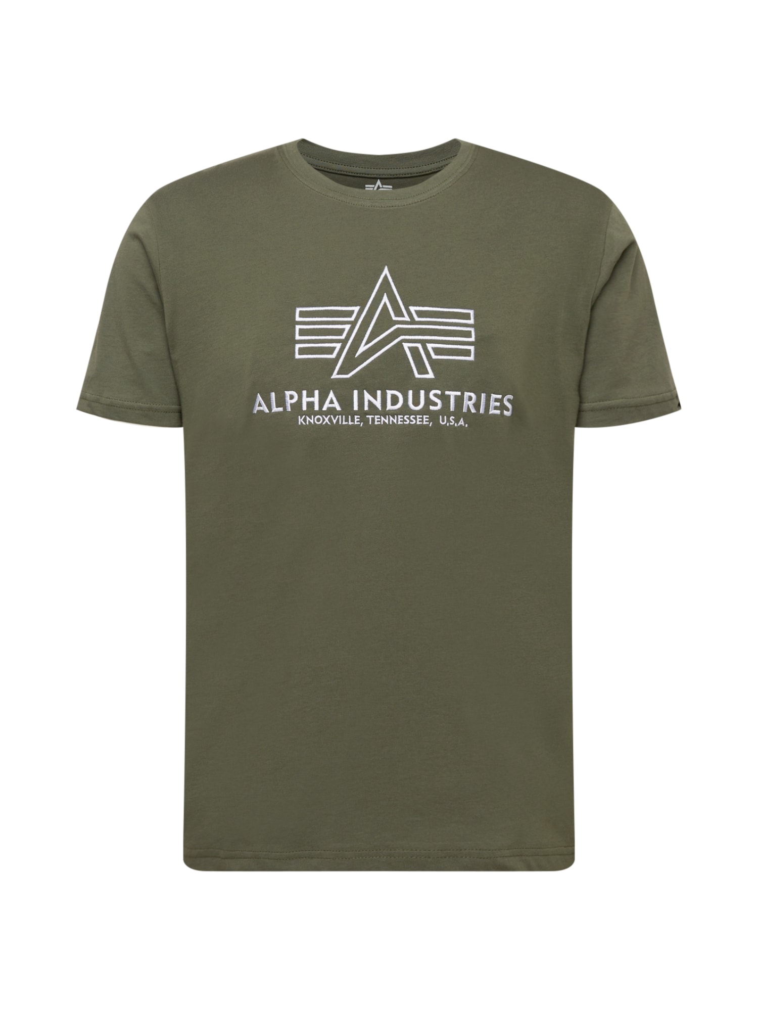 ALPHA INDUSTRIES Majica  oliva / bela