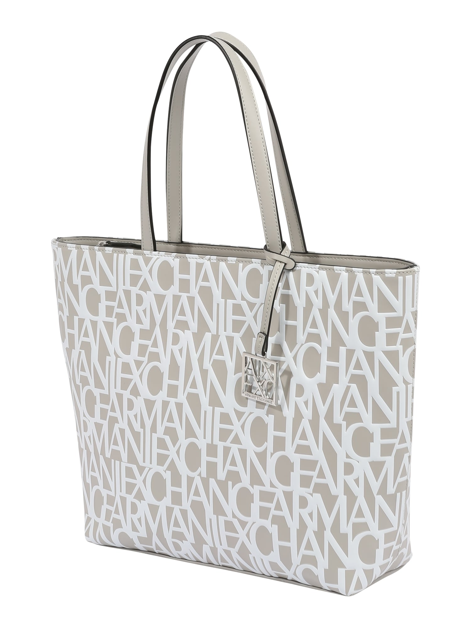 ARMANI EXCHANGE Nakupovalna torba  greige / bela