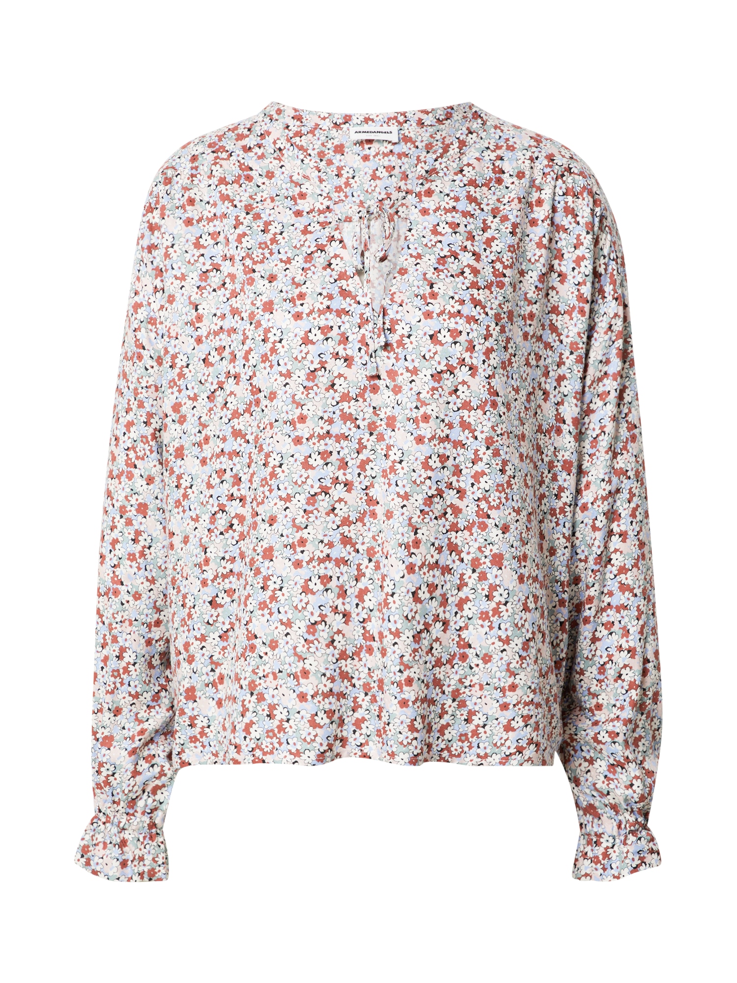 ARMEDANGELS Bluza 'Ilica'  kremna / svetlo modra / rjasto rjava / črna