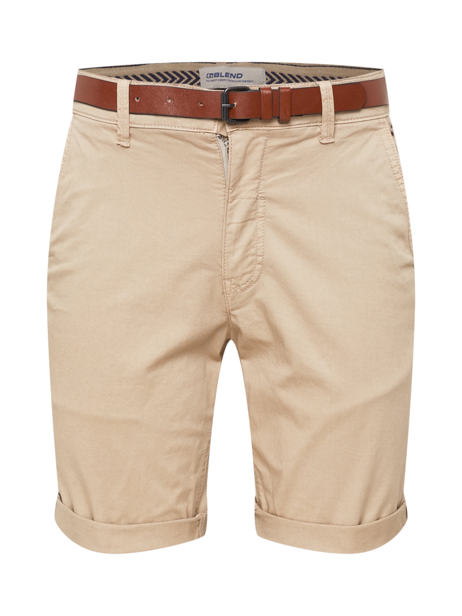 BLEND Chino hlače  bež / temno rjava