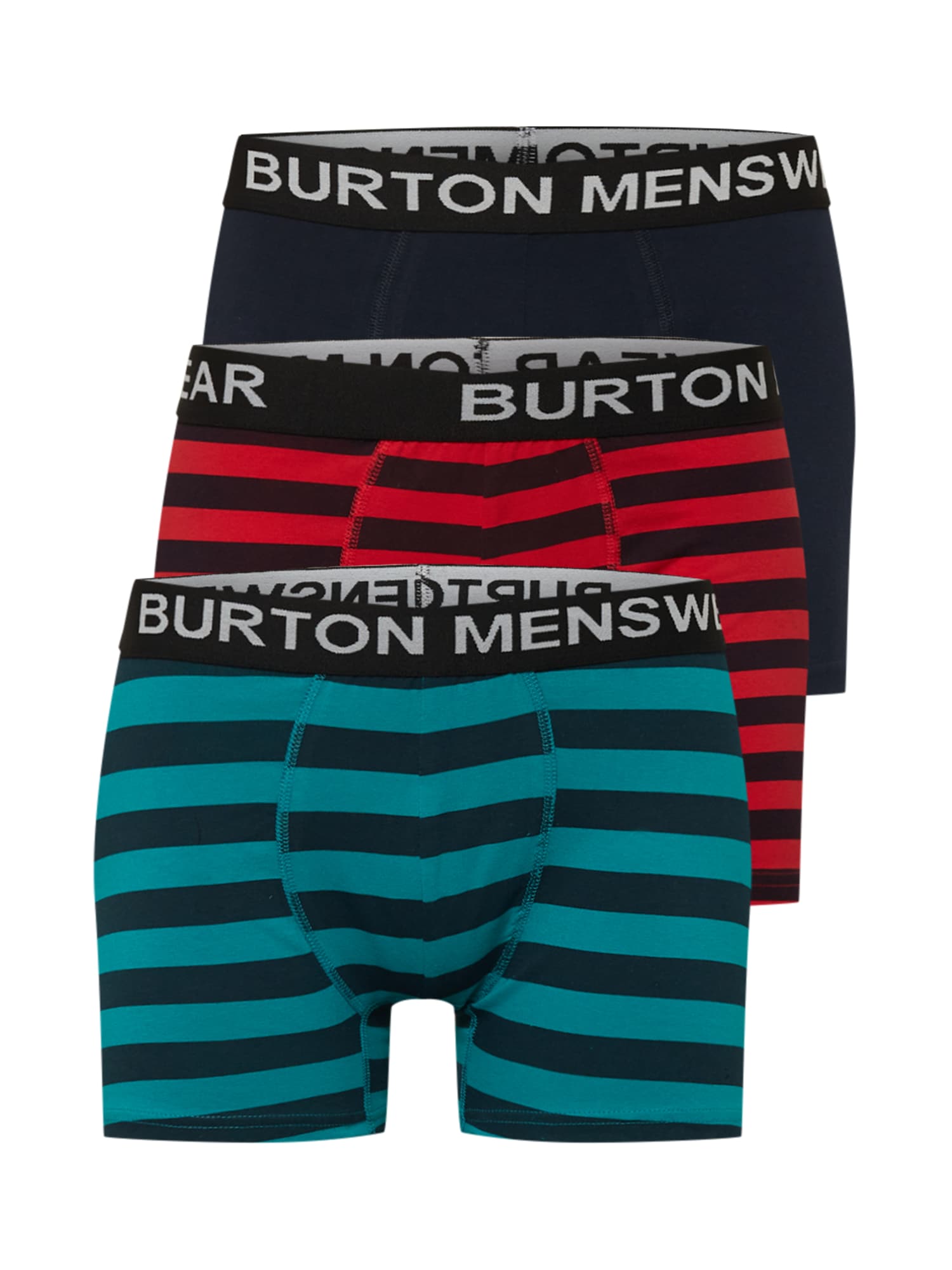 BURTON MENSWEAR LONDON Boksarice  dimno-siva / petrol / ognjeno rdeča / črna