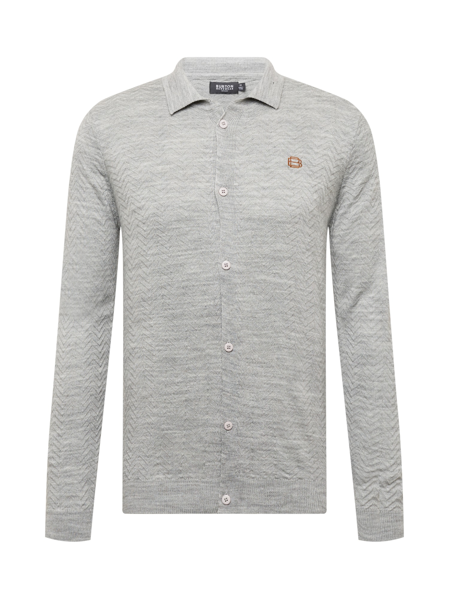BURTON MENSWEAR LONDON Pletena jopa  pegasto siva