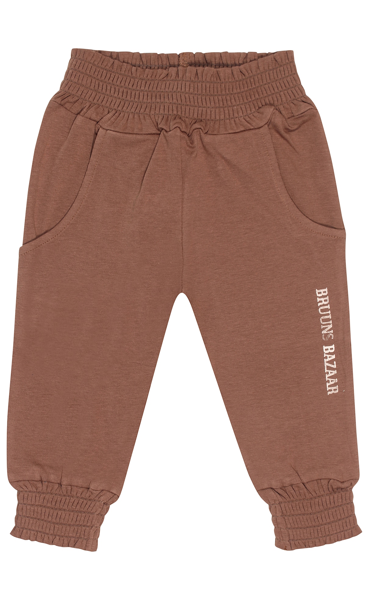 Bruuns Bazaar Kids Hlače  svetlo rjava / bela
