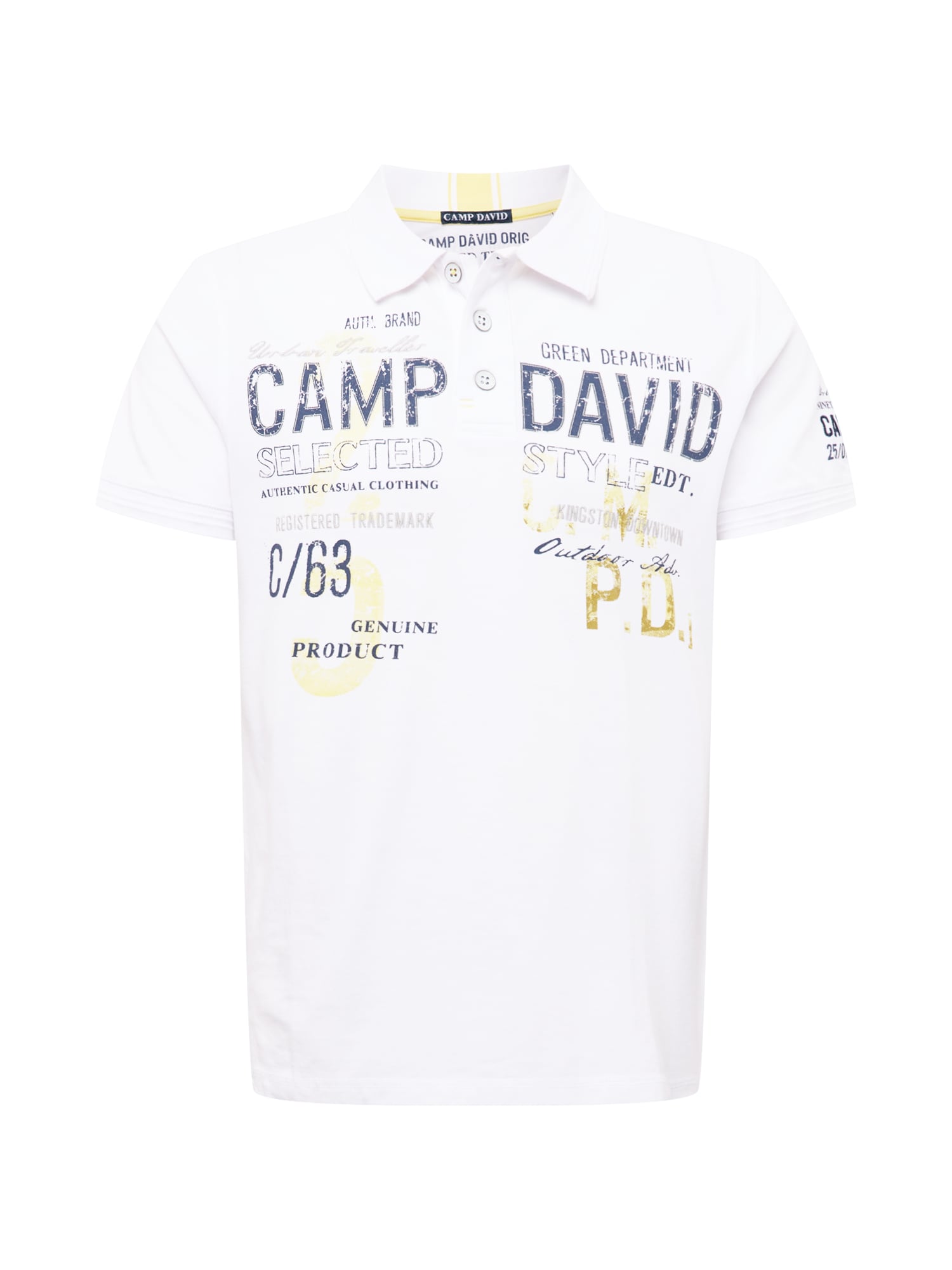 CAMP DAVID Majica  mornarska / gorčica / bela