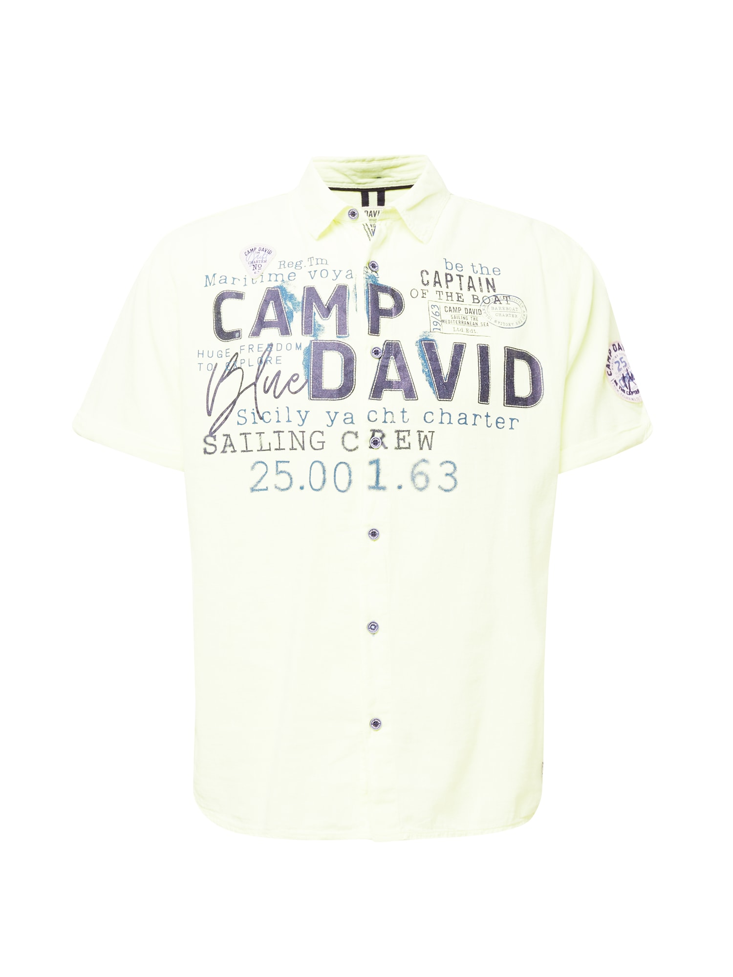 CAMP DAVID Srajca  marine / indigo / pastelno rumena / črna