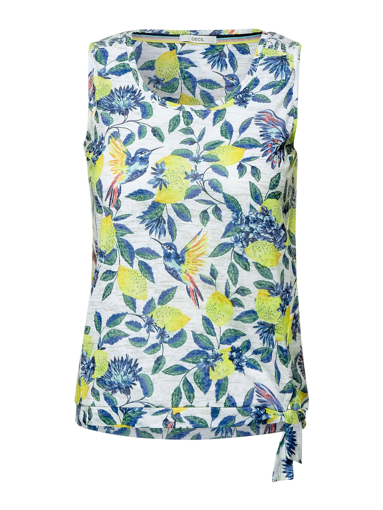 CECIL Top  modra / opal / rumena / zelena