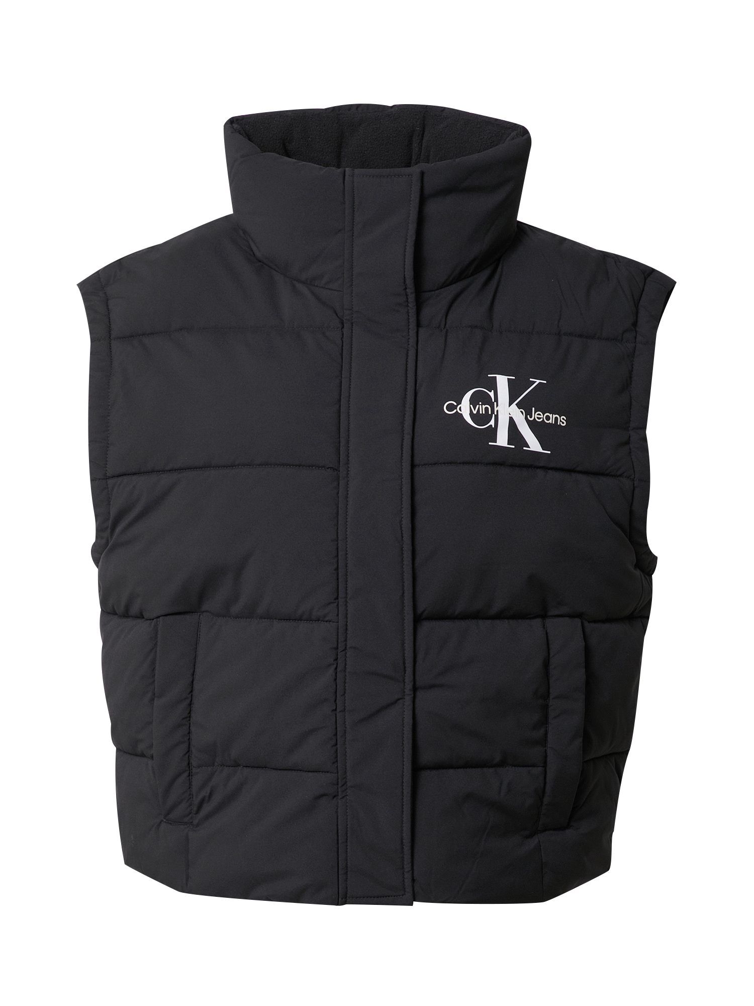 Calvin Klein Jeans Brezrokavnik  črna / bela