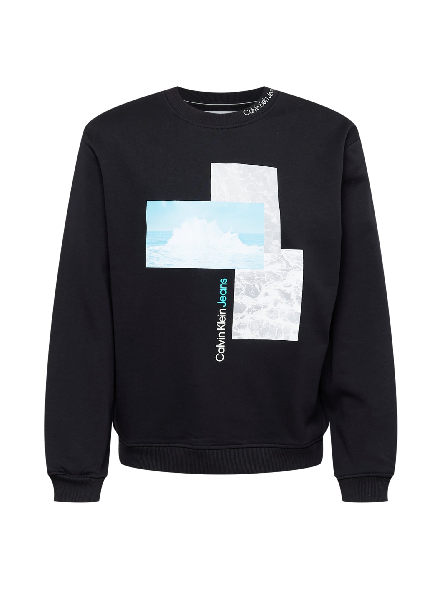 Calvin Klein Jeans Majica  turkizna / dimno-siva / črna / bela