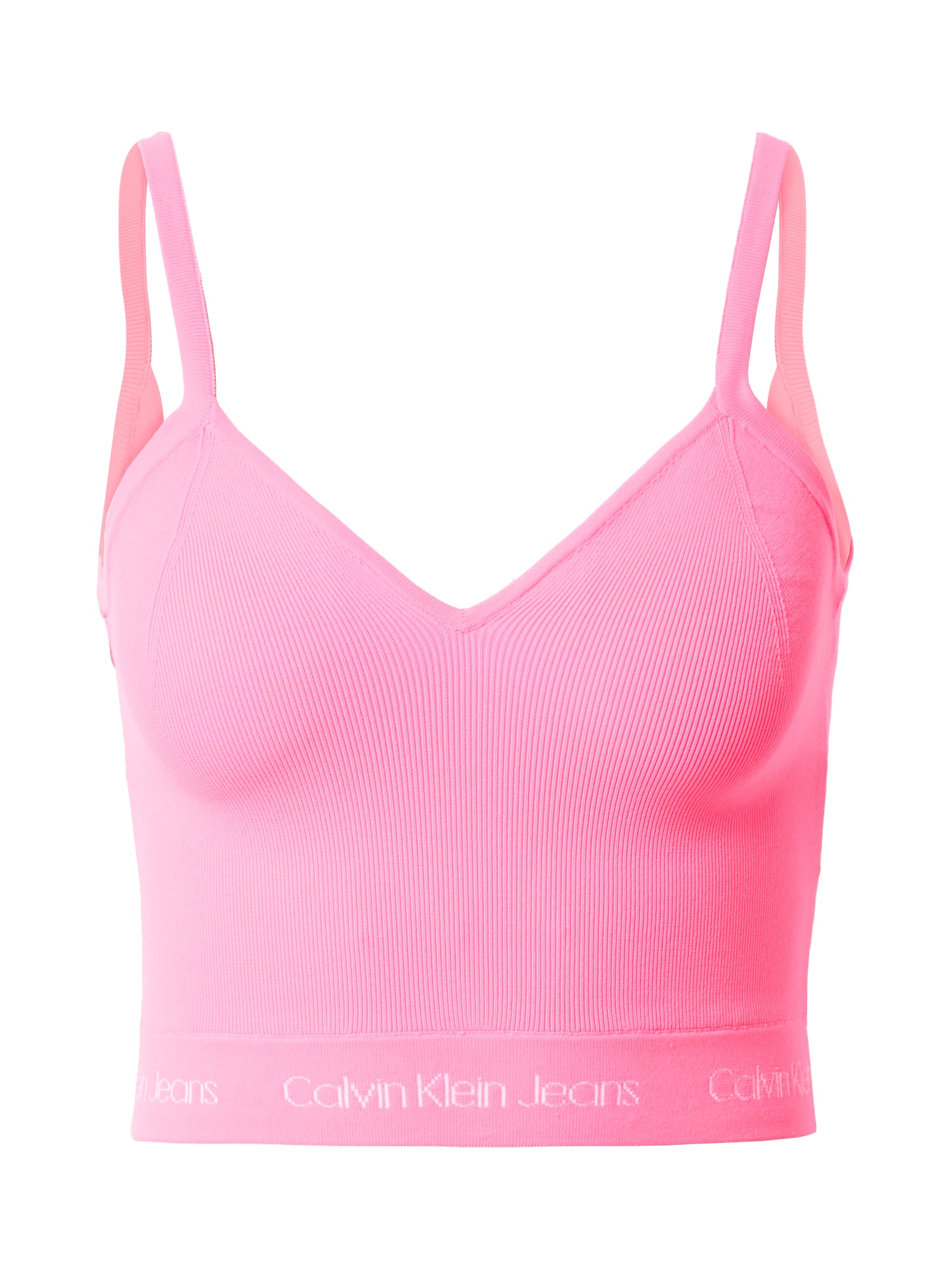 Calvin Klein Jeans Top z naramnicami  svetlo roza / bela