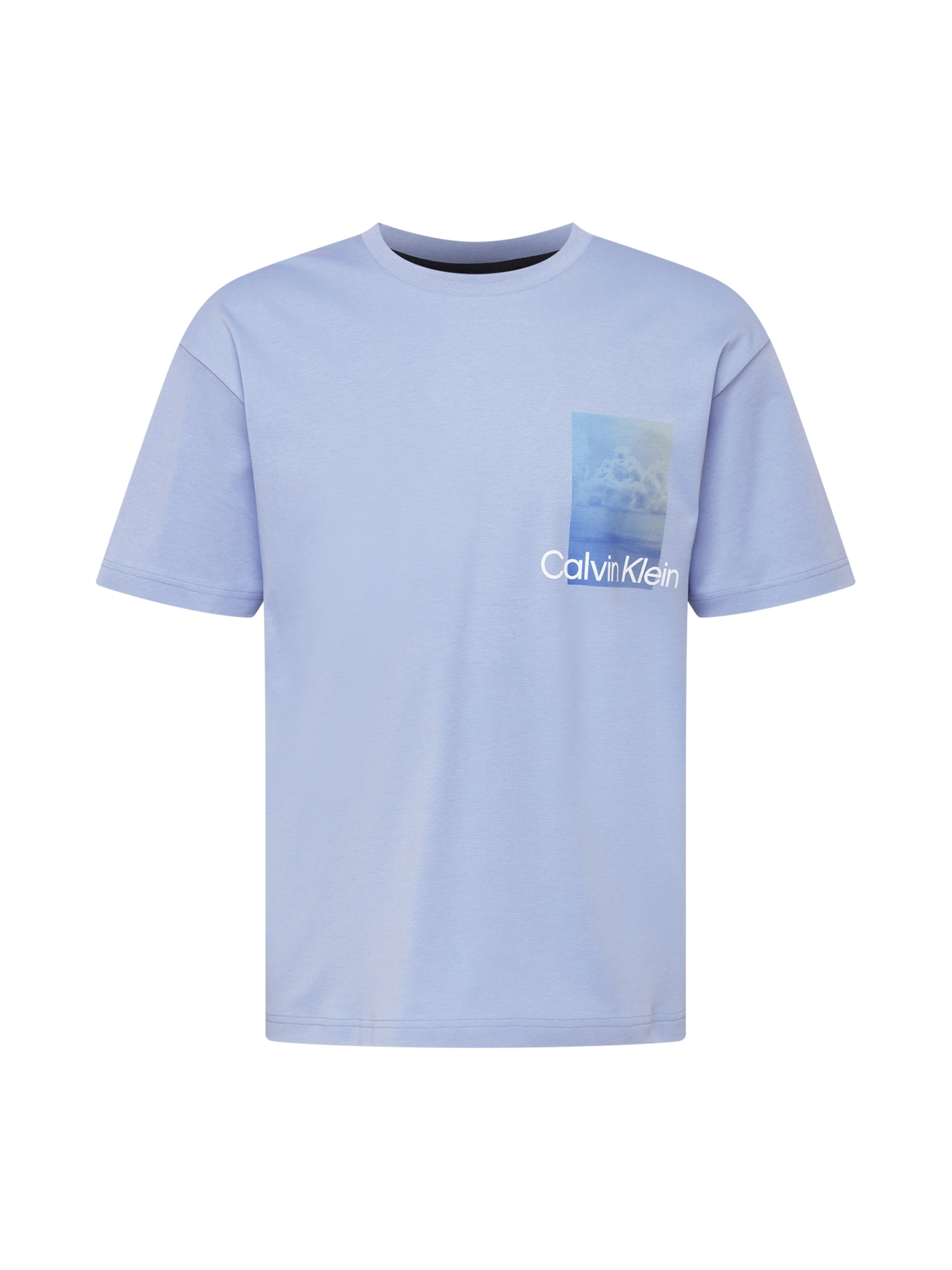 Calvin Klein Majica 'Summer Clouds'  nebeško modra / svetlo modra / svetlo rumena / bela