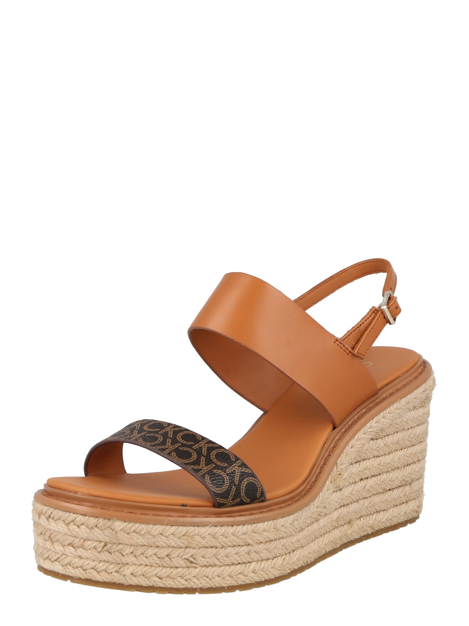 Calvin Klein Sandali s paščki  karamel / temno rjava