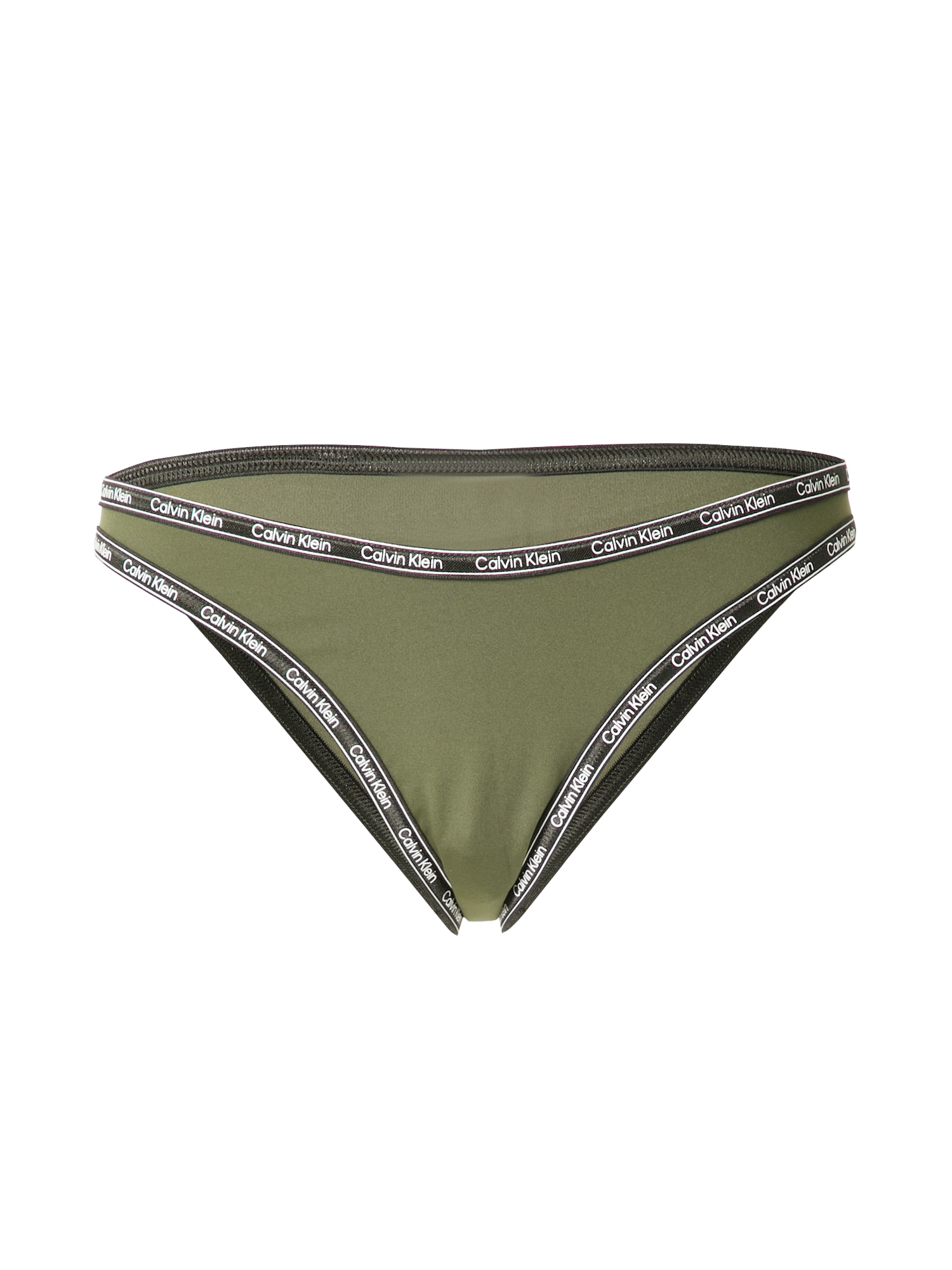 Calvin Klein Swimwear Bikini hlačke  kaki / črna / bela