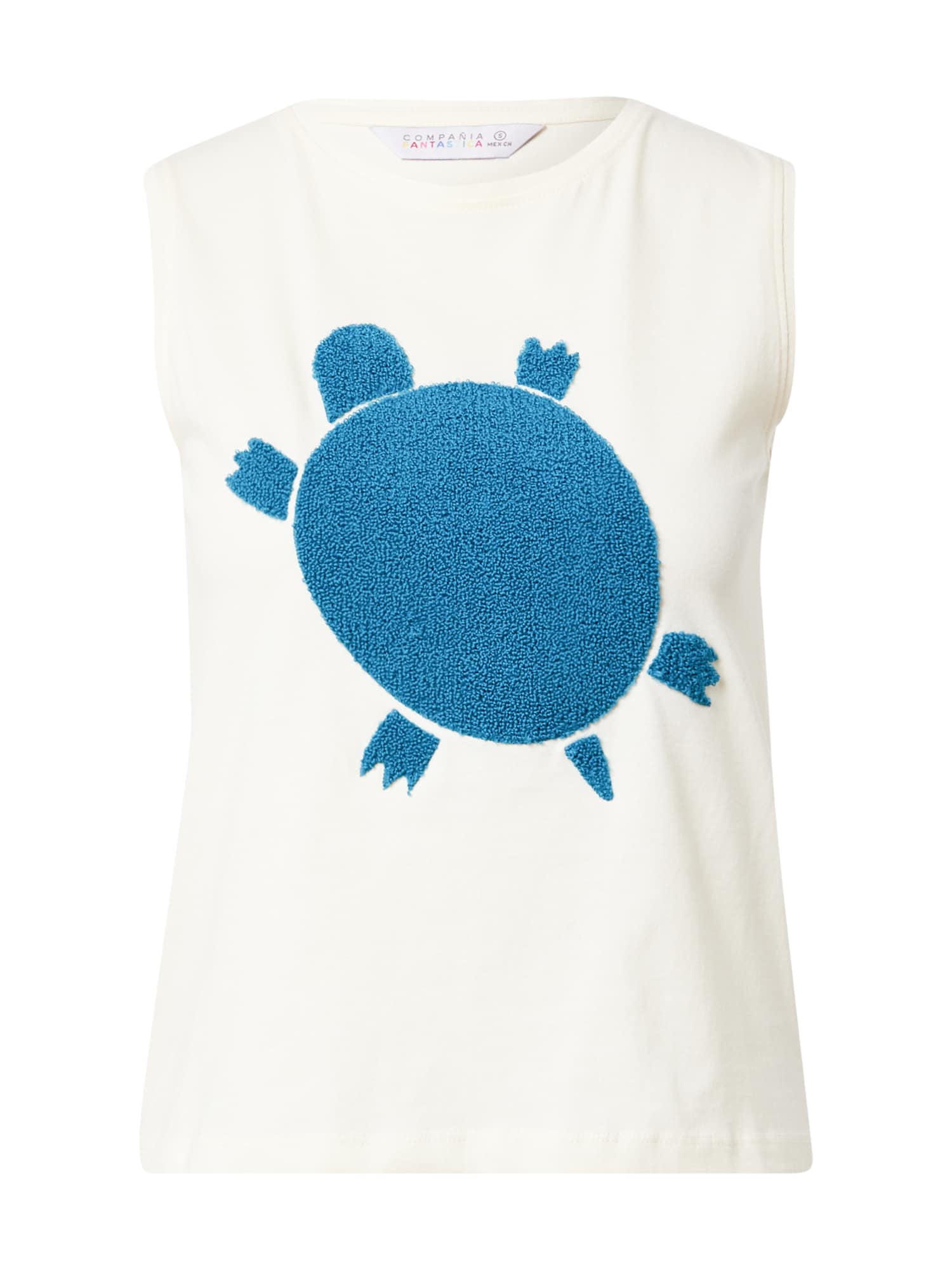 Compania Fantastica Top 'Camiseta'  temno modra / bela