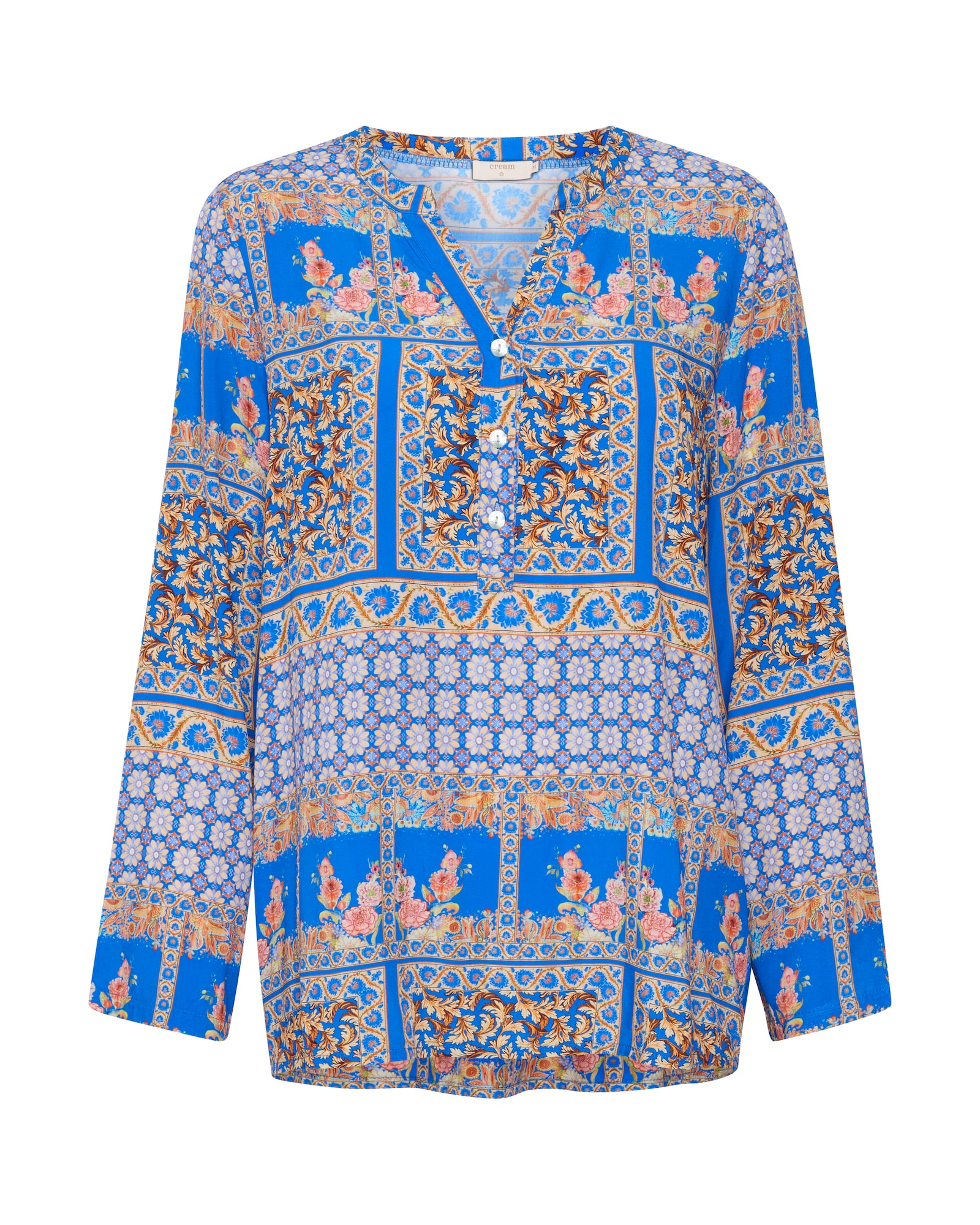 Cream Bluza 'Lora'  bež / modra / rjava / svetlo rjava / pastelno roza