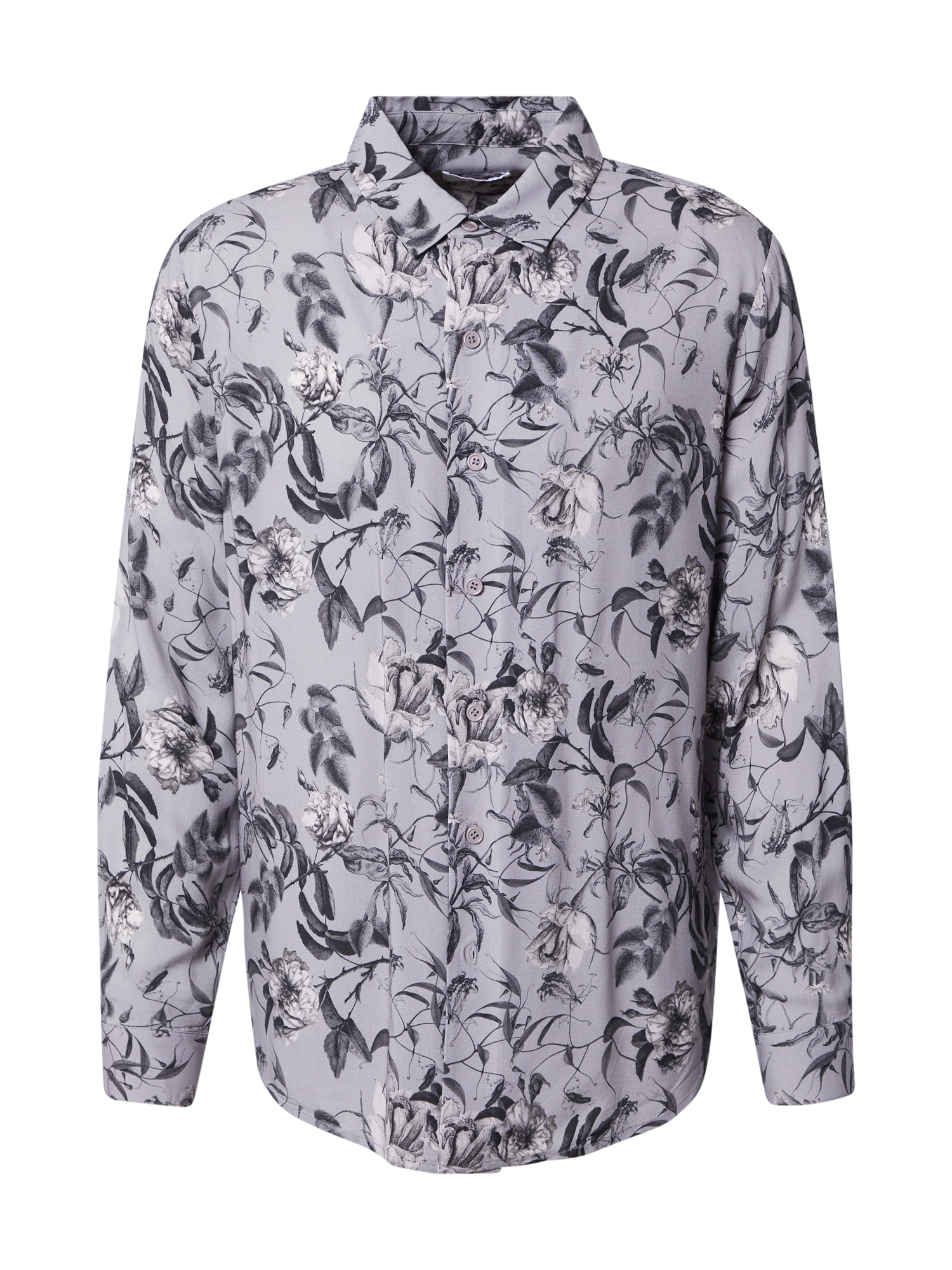 DAN FOX APPAREL Srajca 'Francesco'  siva / temno siva / bela