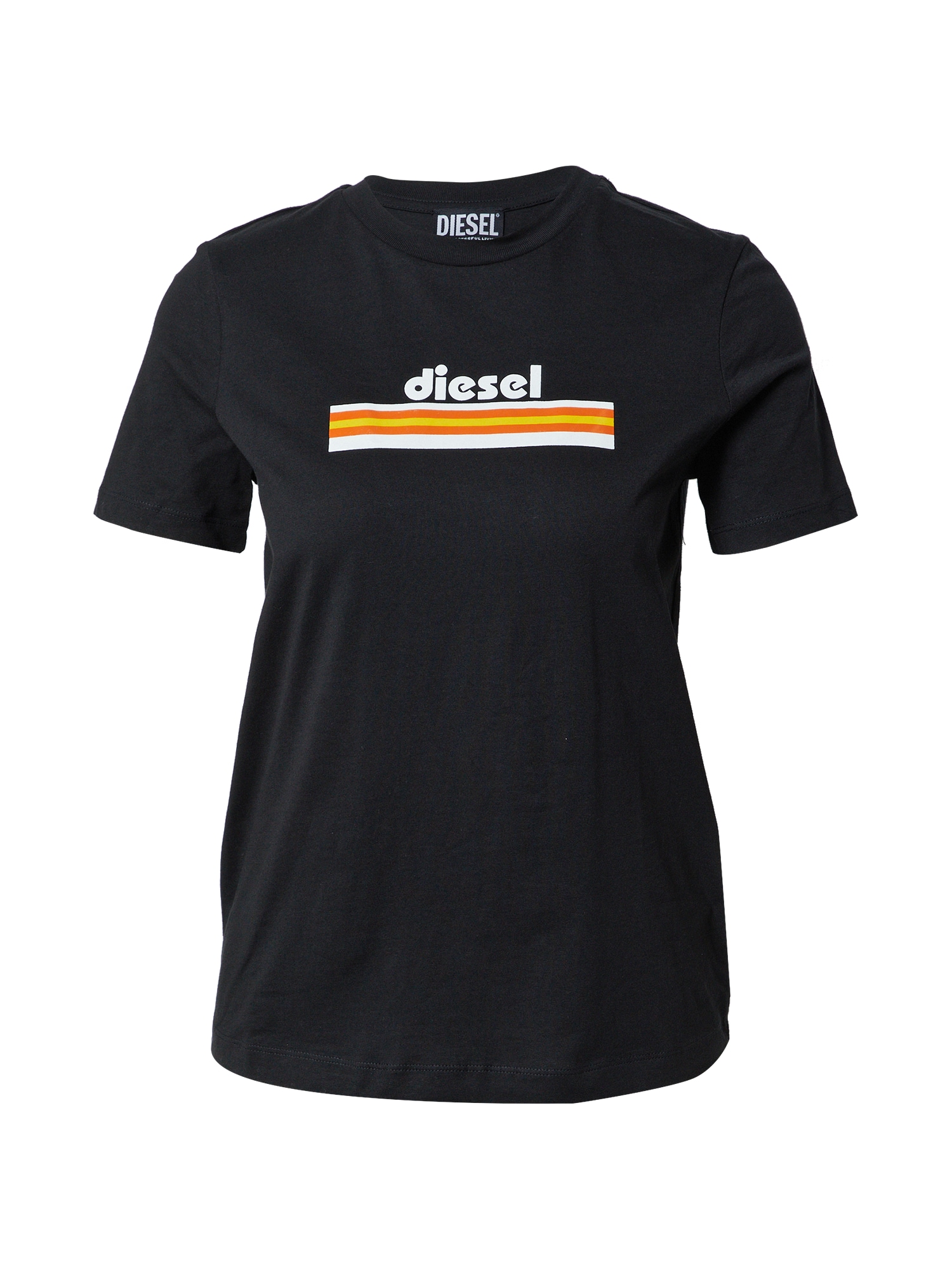 DIESEL Majica  rumena / oranžna / črna / bela