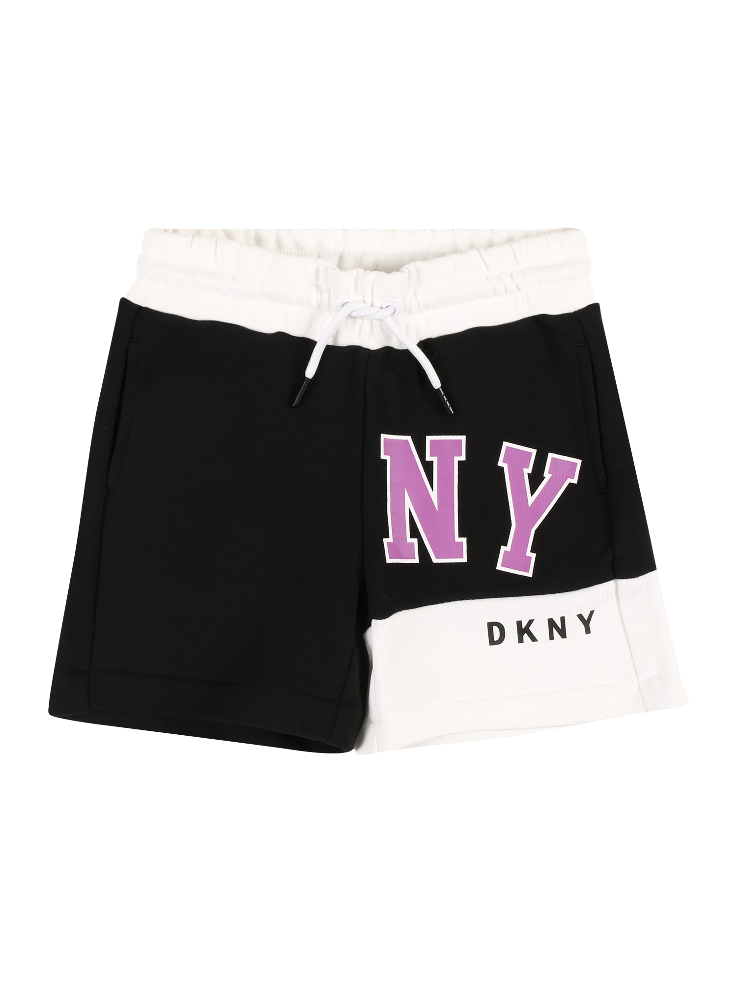 DKNY Hlače  svetlo lila / črna / bela