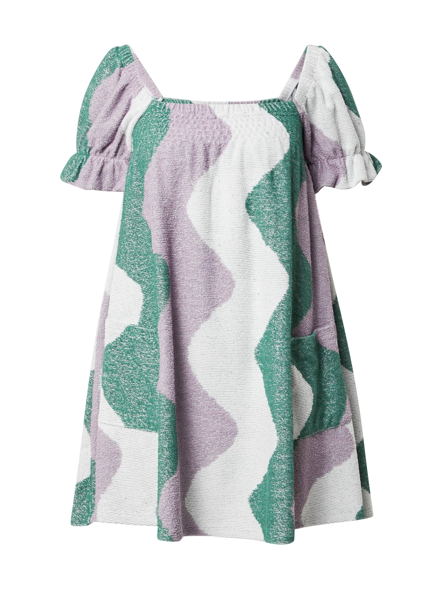 Damson Madder Obleka 'AVA'  zelena / mauve / bela
