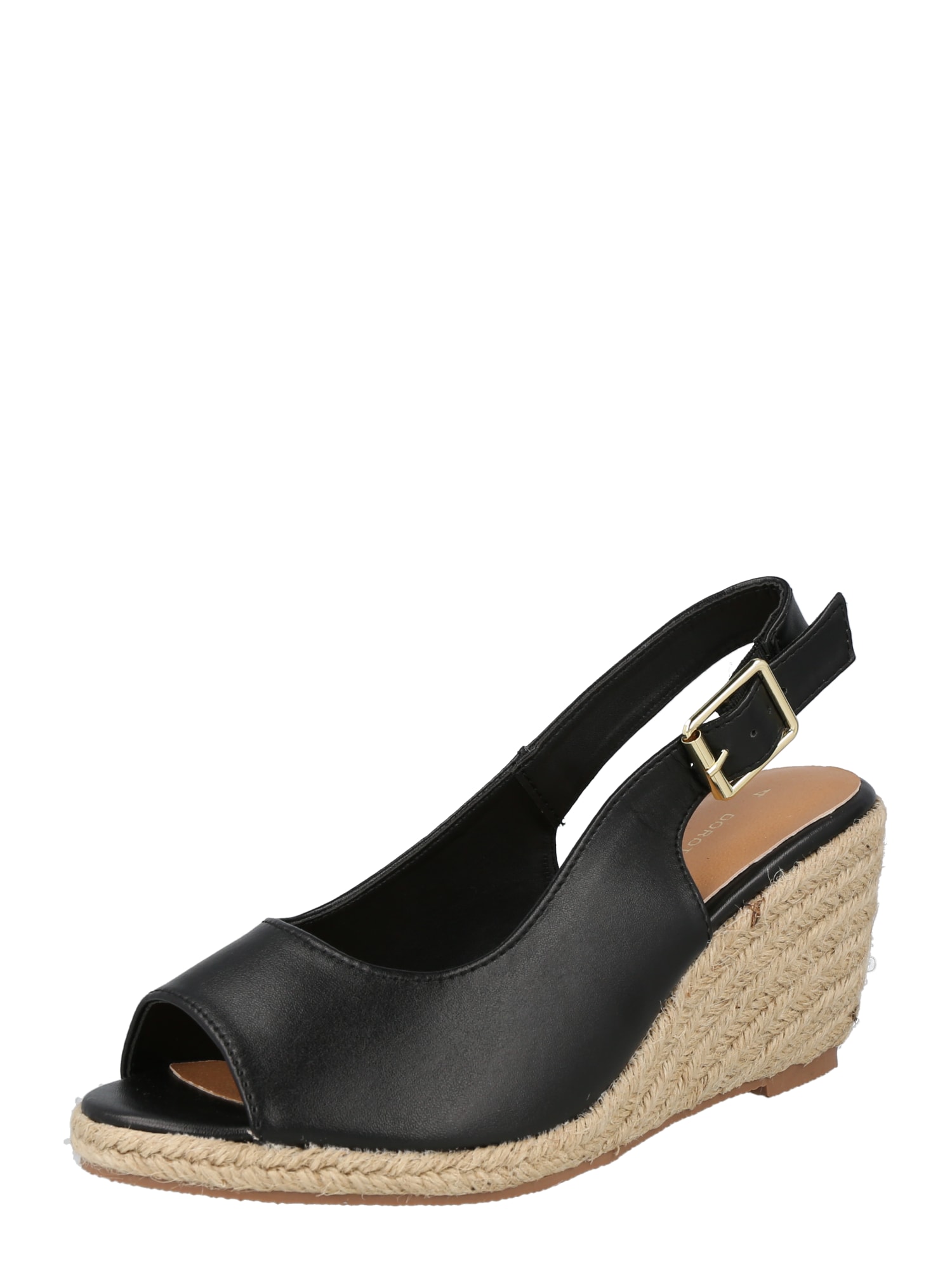 Dorothy Perkins Čevlji s peto in s paščki  črna