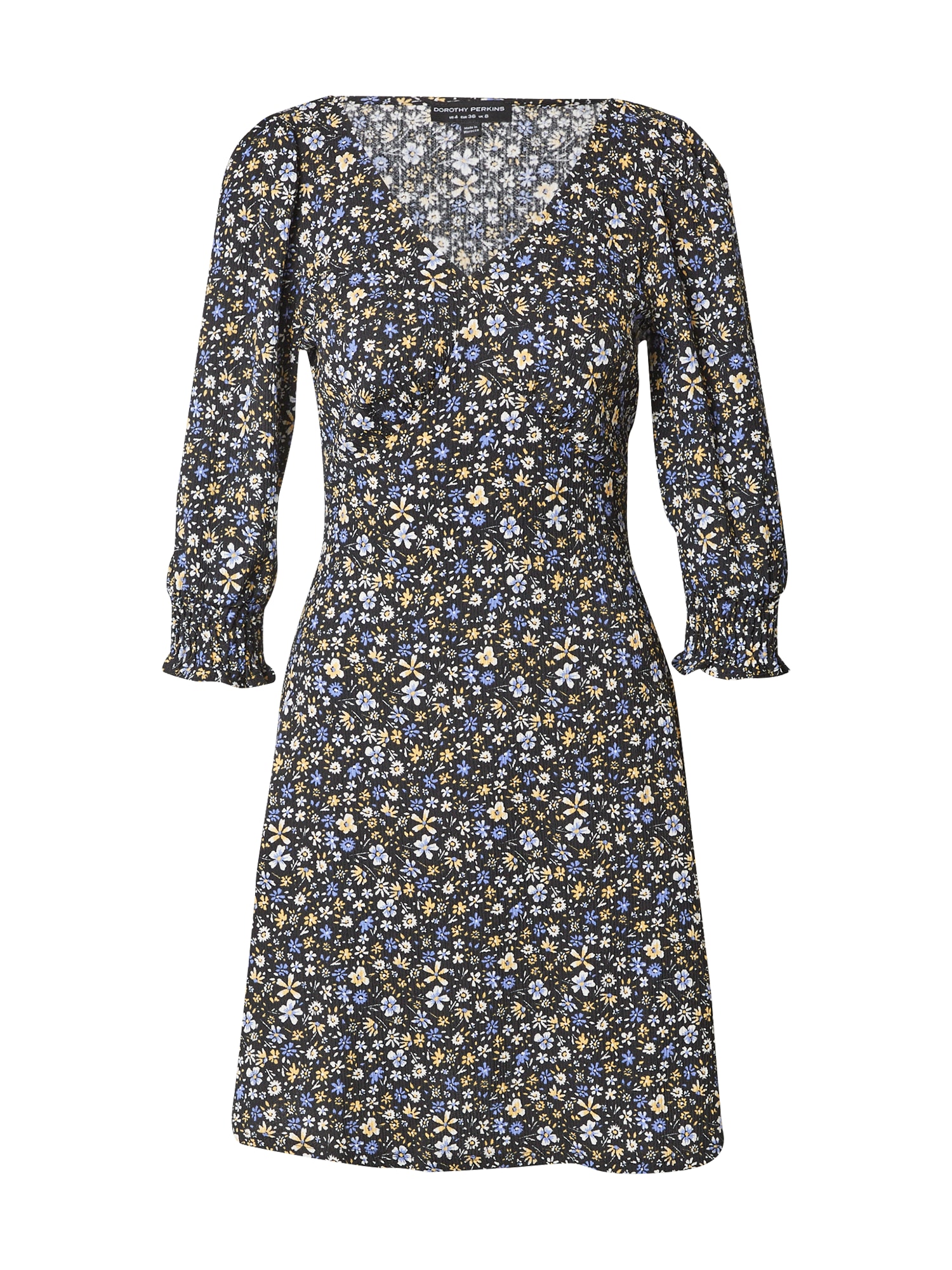 Dorothy Perkins Dolga srajca  modra / svetlo rumena / črna / bela