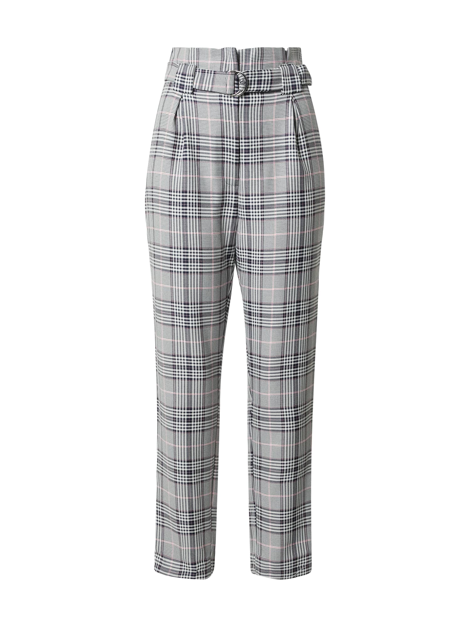 Dorothy Perkins Hlače 'Willow Check'  nočno modra / roza / črna / bela