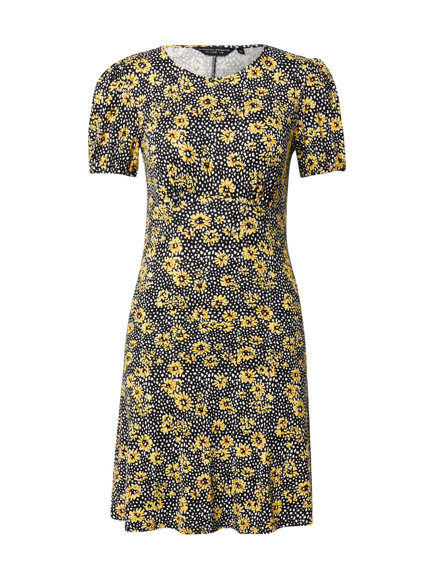 Dorothy Perkins Obleka 'Empire'  rumena / črna / bela