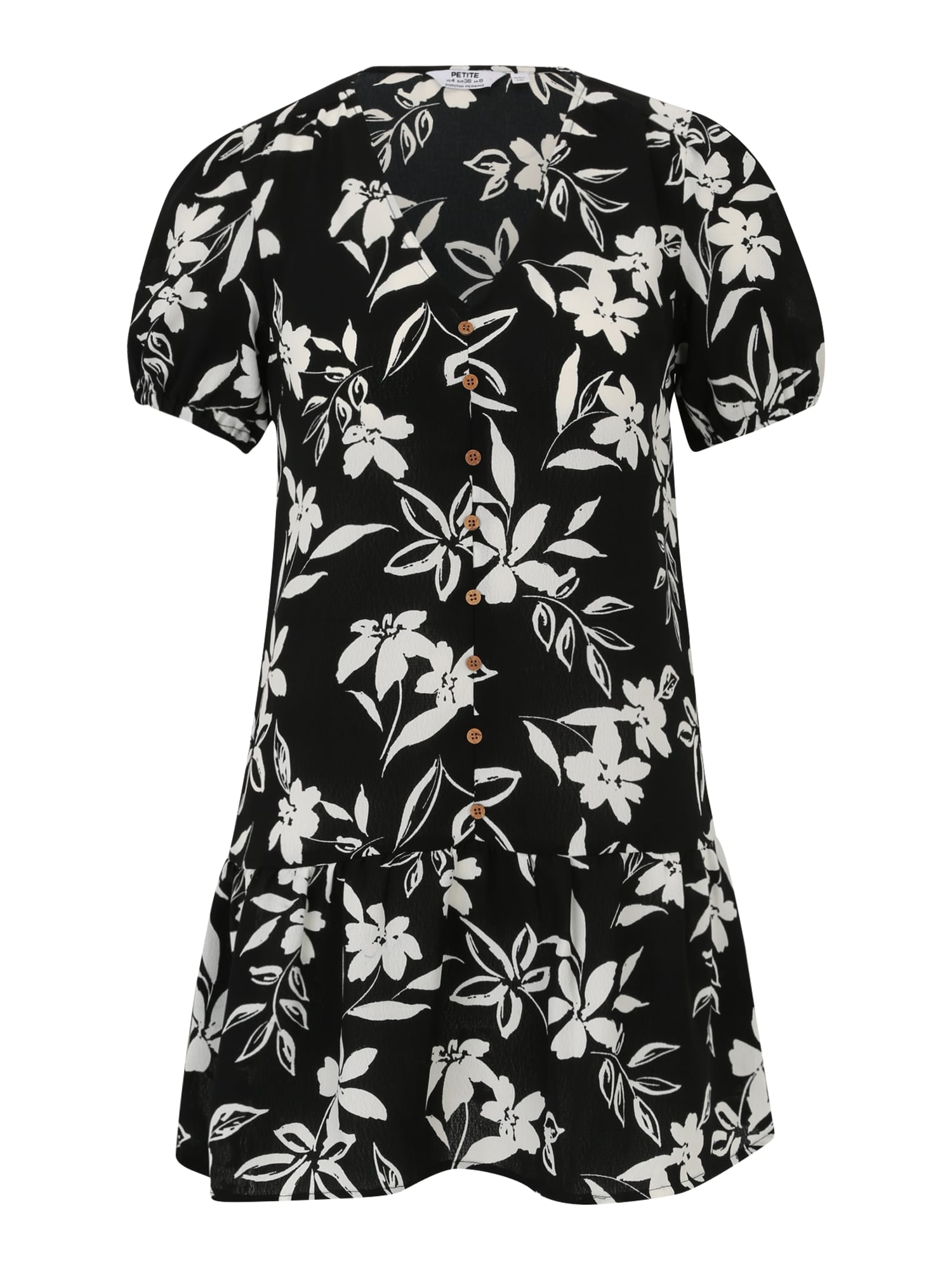 Dorothy Perkins Petite Dolga srajca  črna / naravno bela