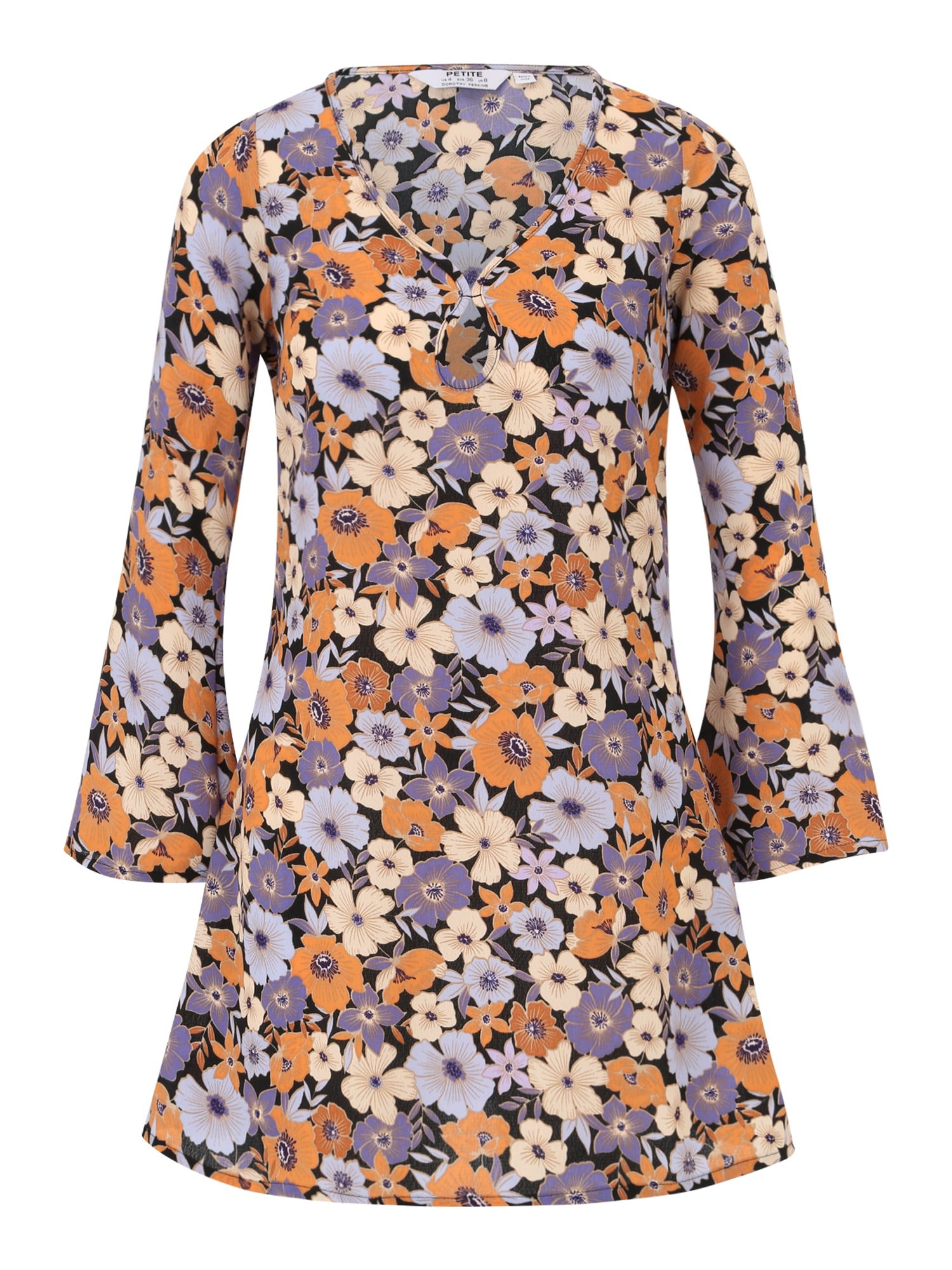 Dorothy Perkins Petite Obleka  kremna / svetlo modra / sivka / mandarina / črna