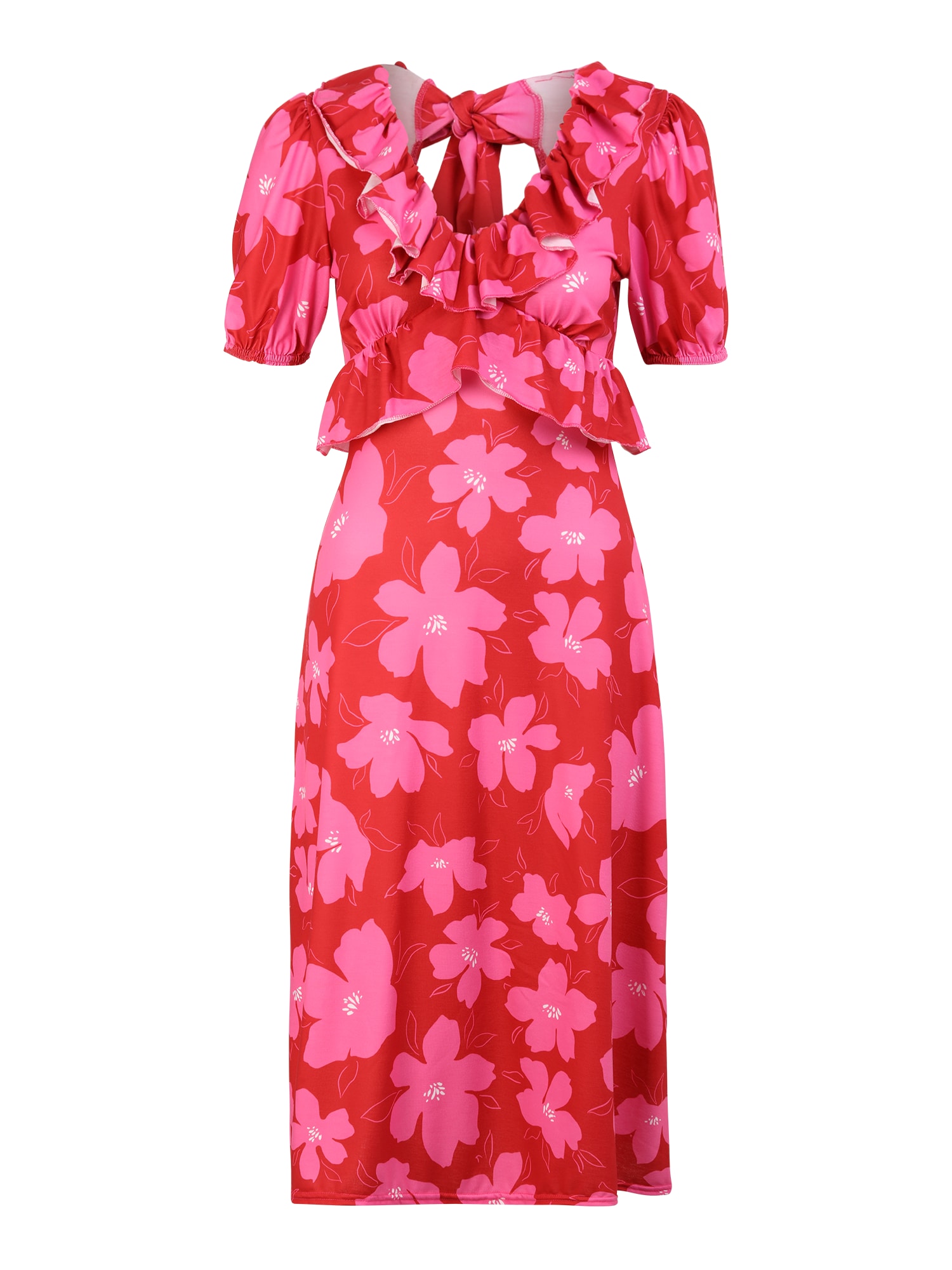 Dorothy Perkins Petite Obleka  roza / ognjeno rdeča / bela