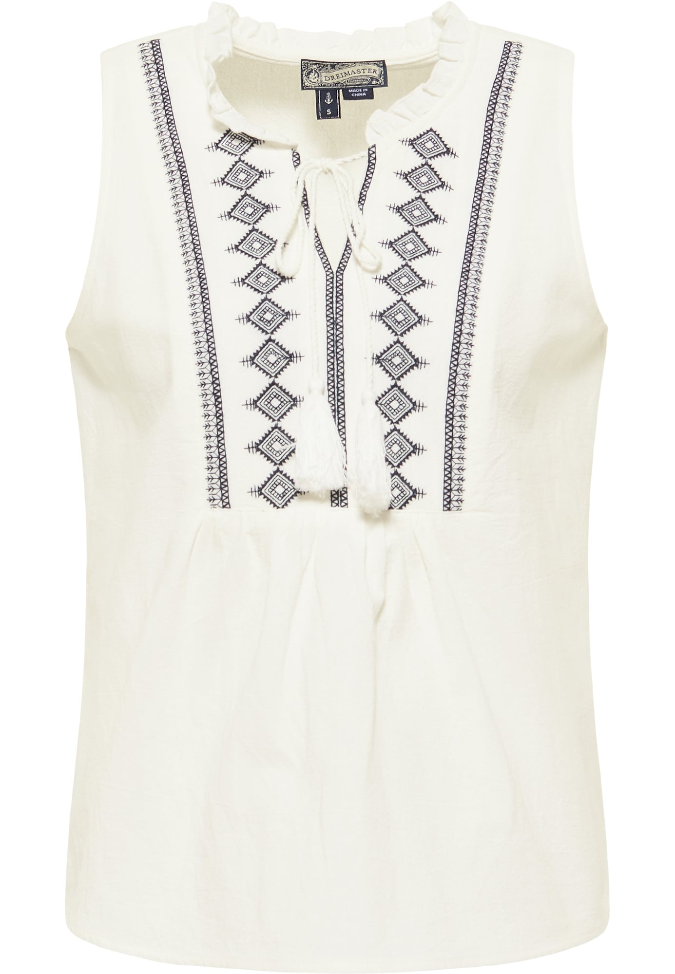 DreiMaster Vintage Bluza 'Boline'  črna / volneno bela