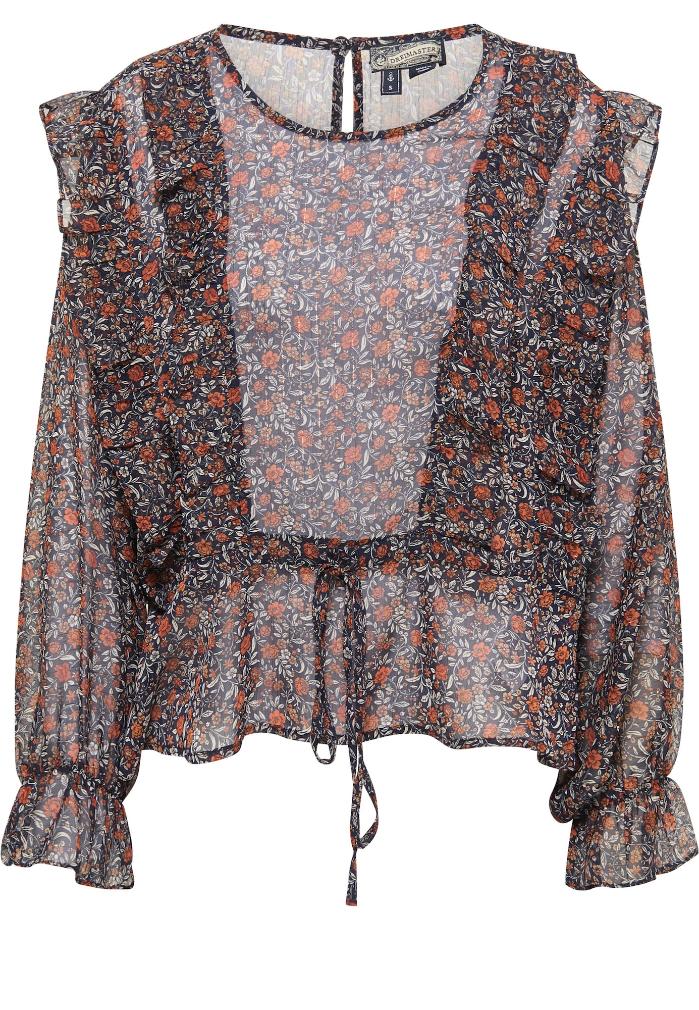 DreiMaster Vintage Bluza  bež / kobalt modra / rjasto rjava