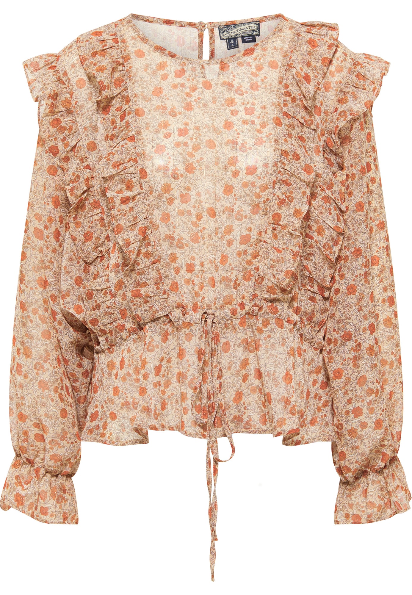 DreiMaster Vintage Bluza  bež / rjava / temno oranžna