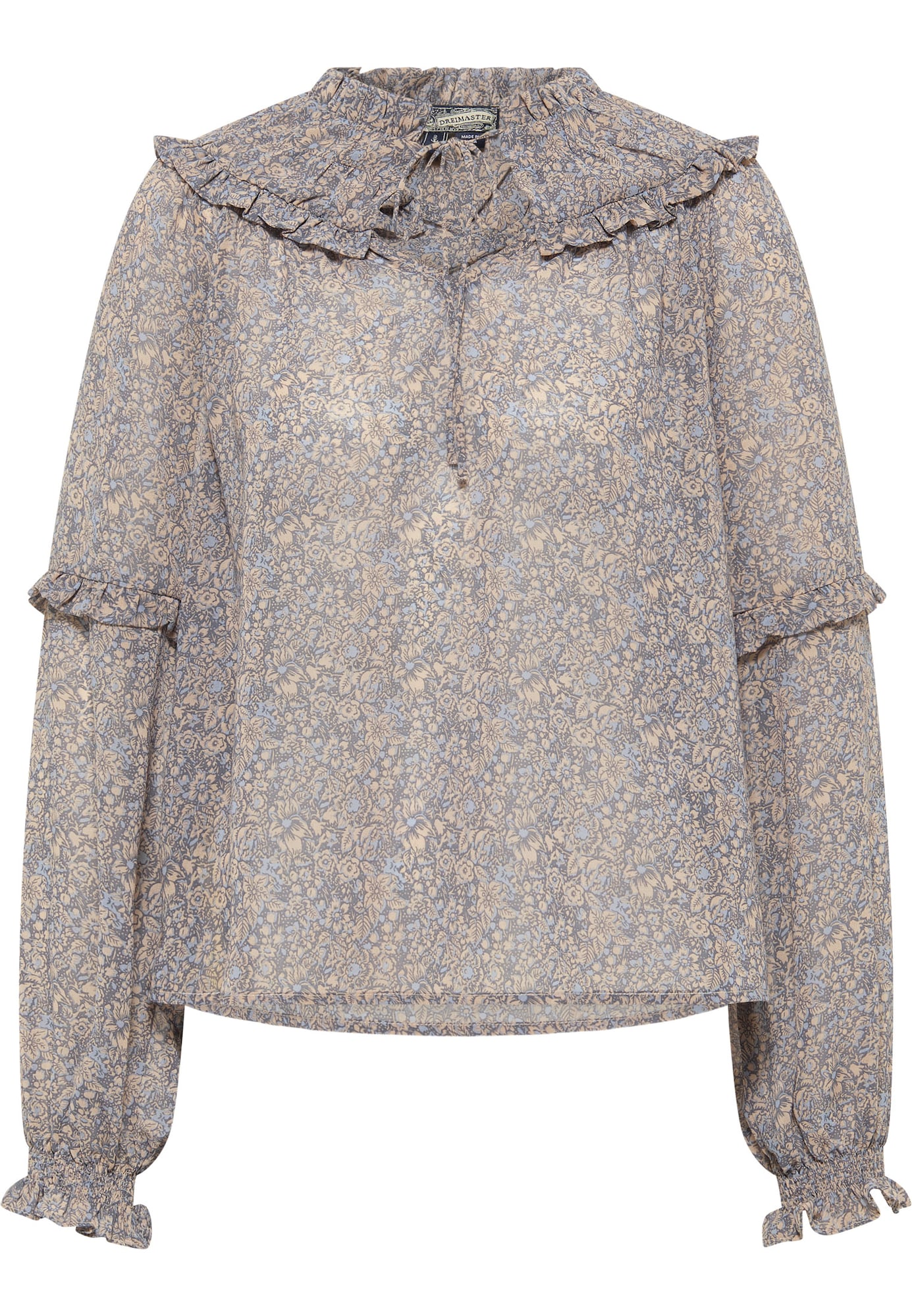 DreiMaster Vintage Bluza  nočno modra / svetlo modra / puder