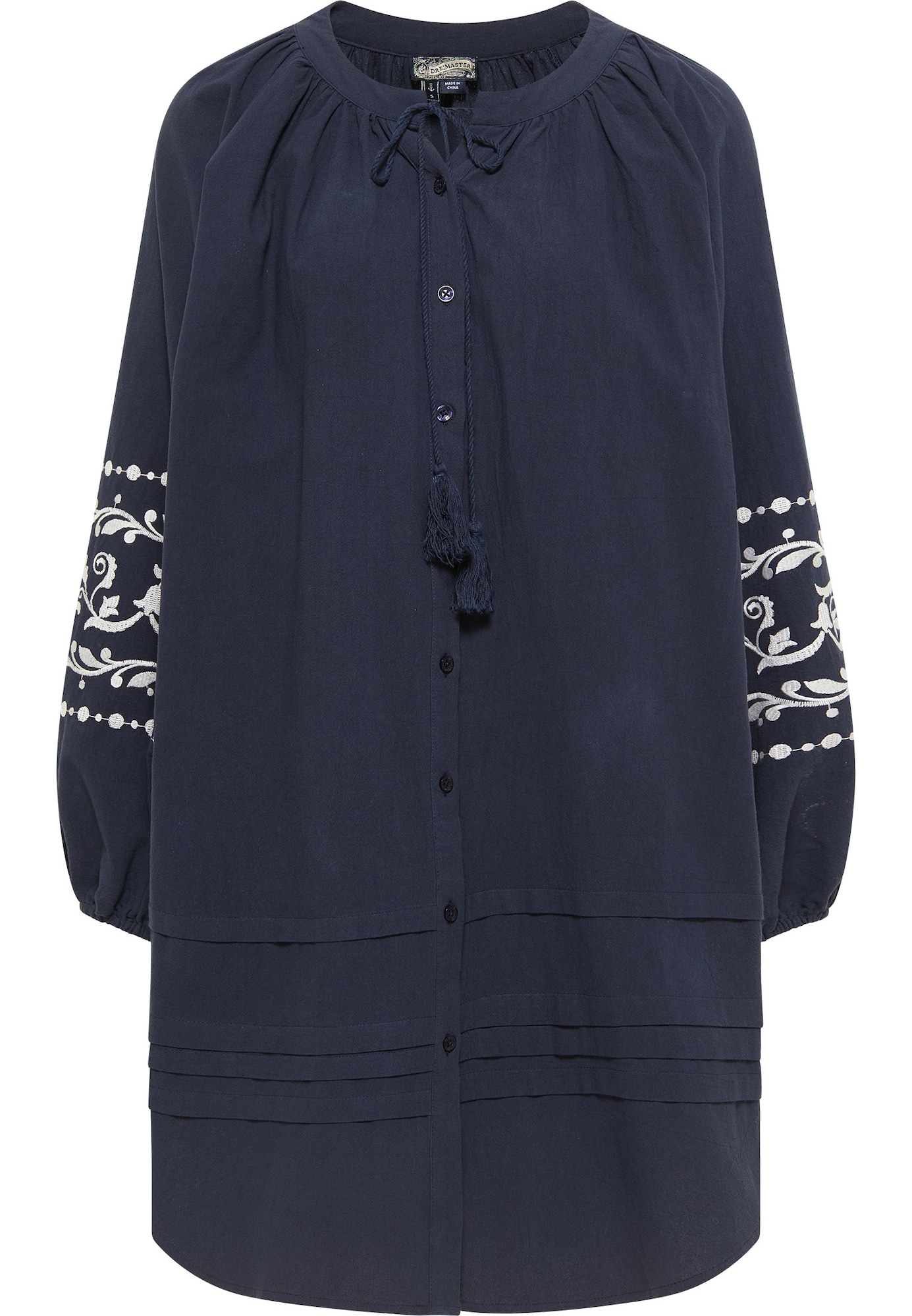 DreiMaster Vintage Dolga srajca  marine / bela