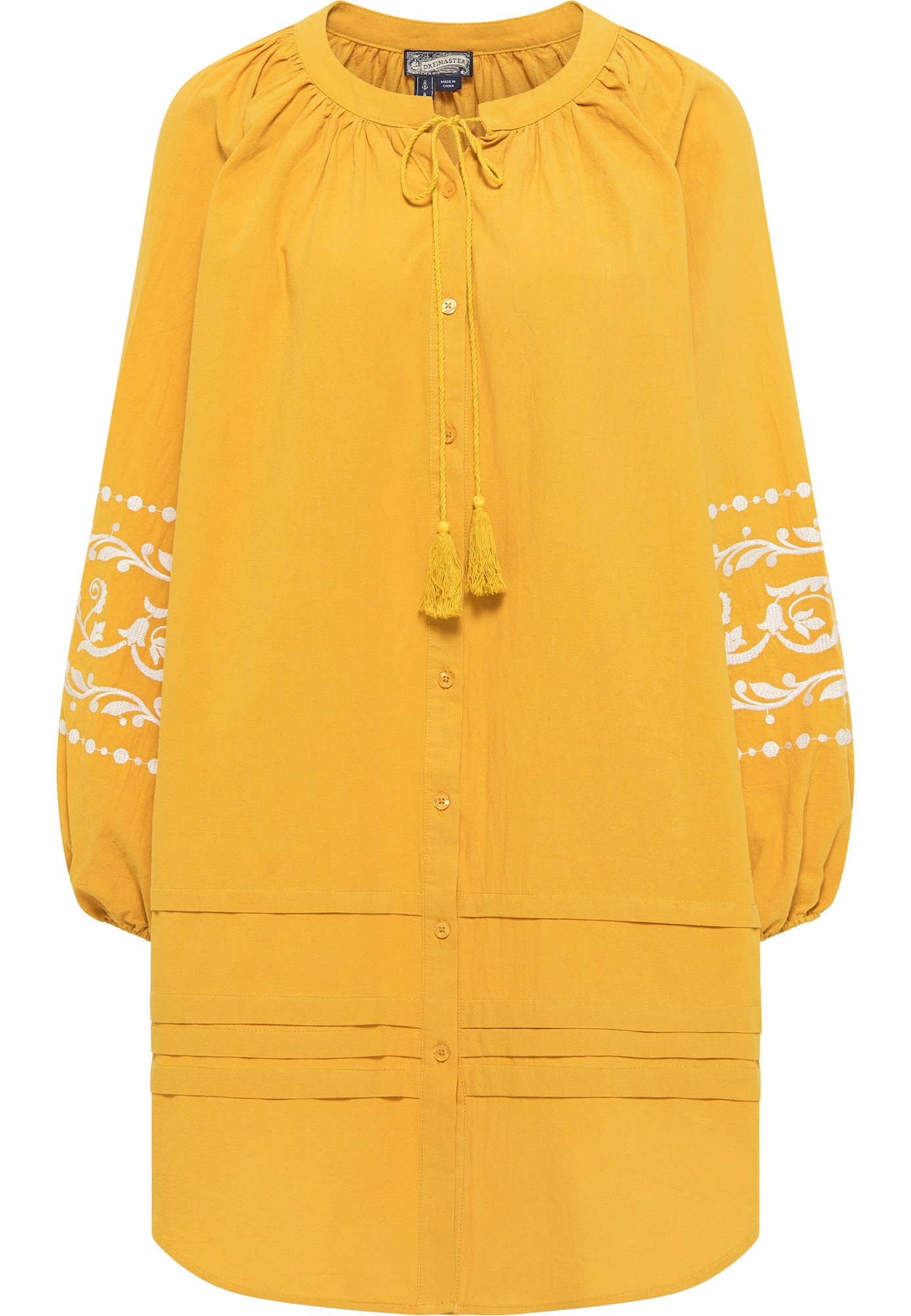 DreiMaster Vintage Dolga srajca  rumena / bela