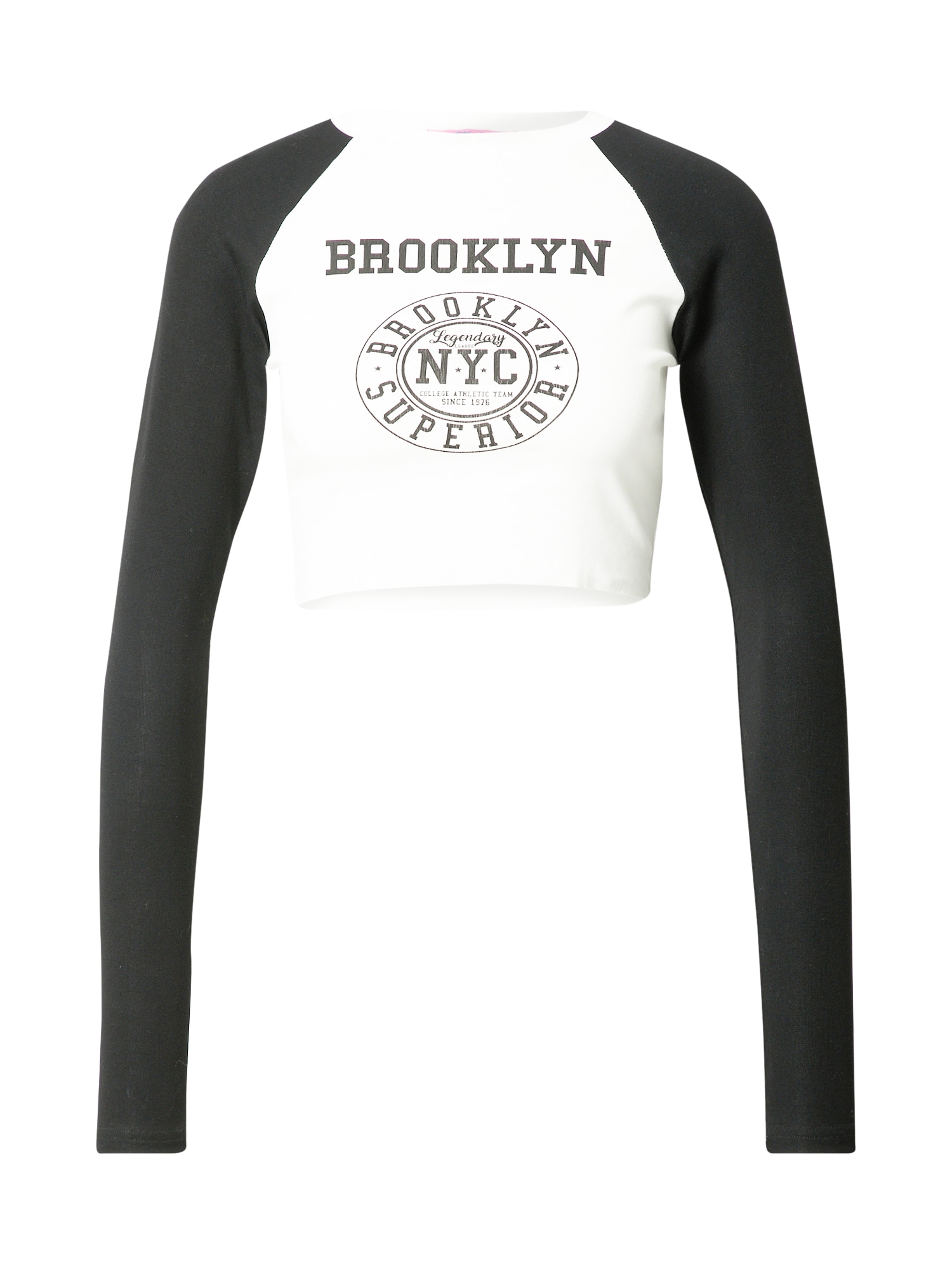 Edikted Majica 'Brooklyn Babe'  črna / bela