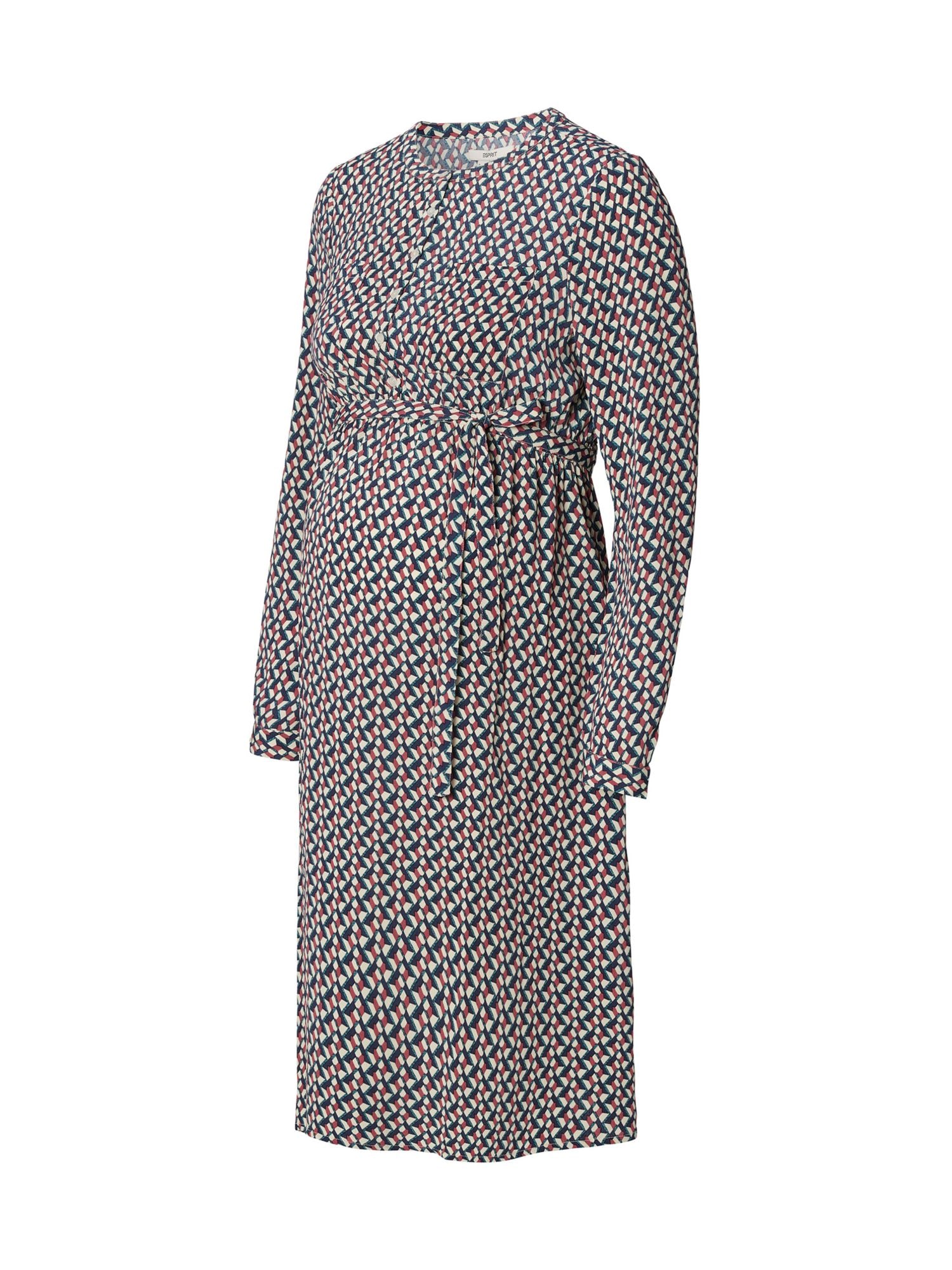 Esprit Maternity Dolga srajca  kremna / petrol / pastelno rdeča