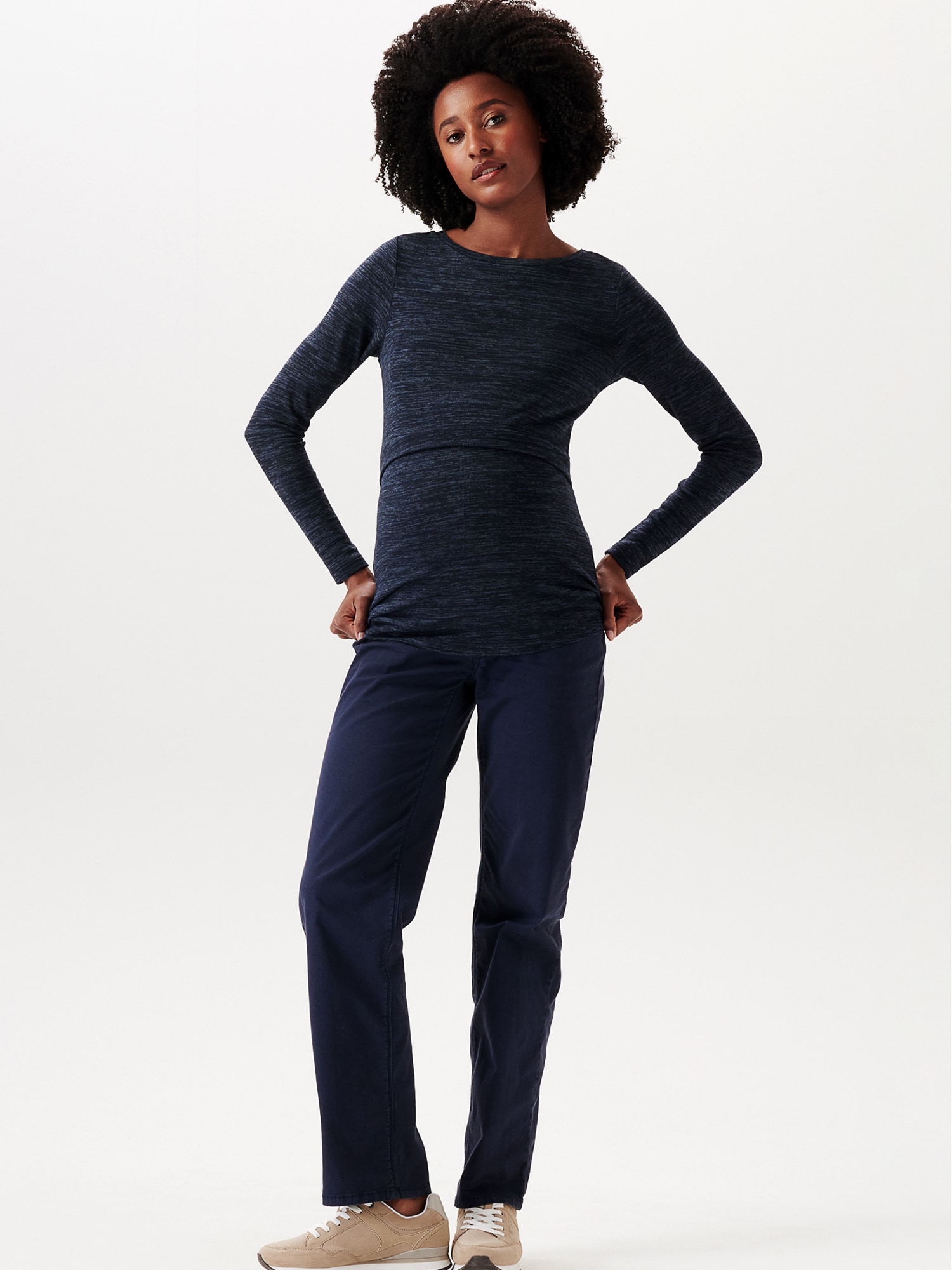 Esprit Maternity Majica  temno modra / bela