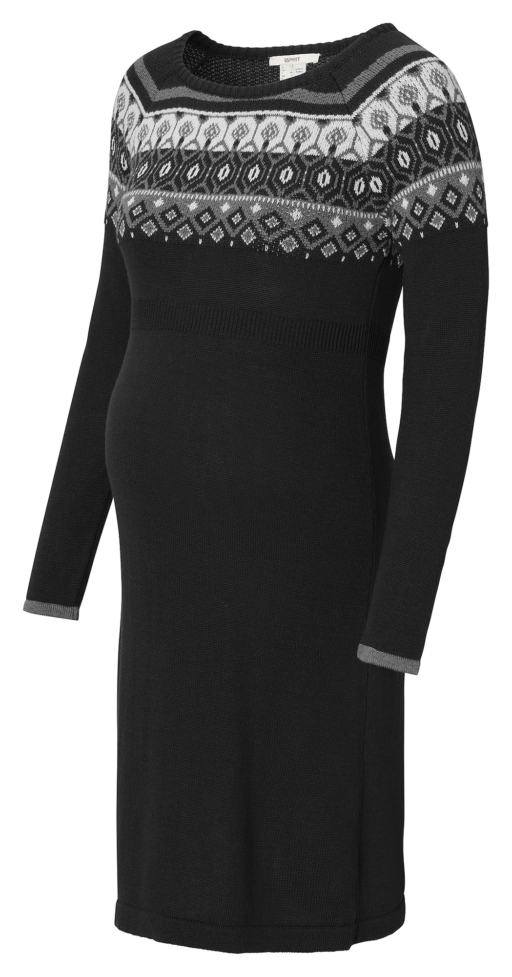 Esprit Maternity Pletena obleka  siva / črna / off-bela