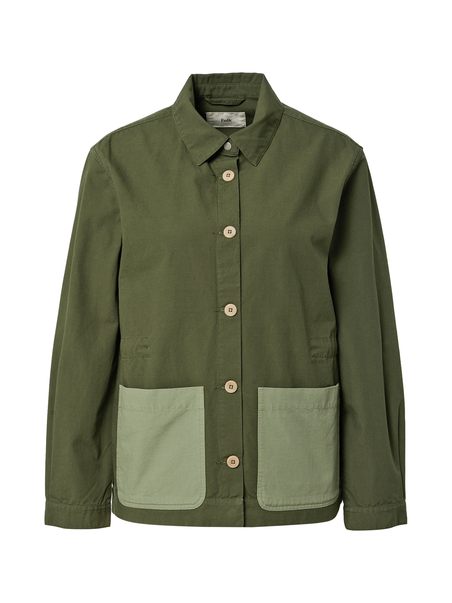 Folk Prehodna jakna 'ASSEMBLY'  pastelno zelena / temno zelena
