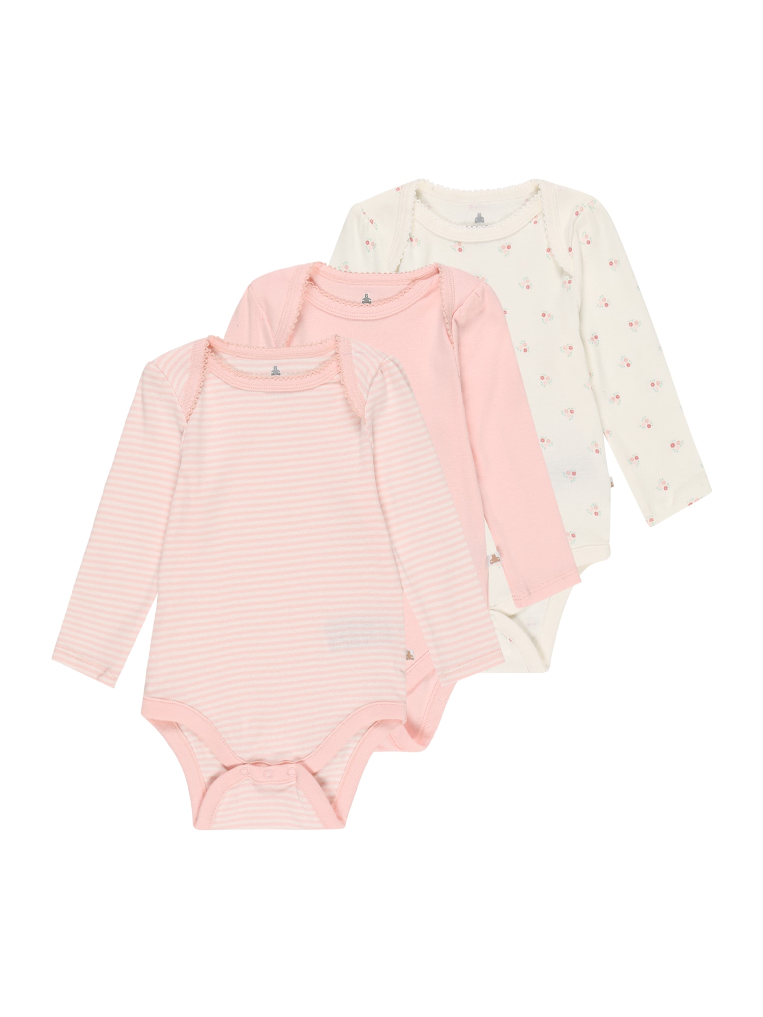 GAP Pajac/bodi 'V-3PK LS BS'  roza / svetlo roza / bela / volneno bela